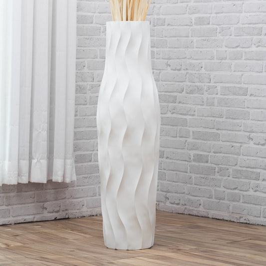 Large Mango Wood Floor Vase – Handcrafted Decorative Highlight from Thailand, 85 cm