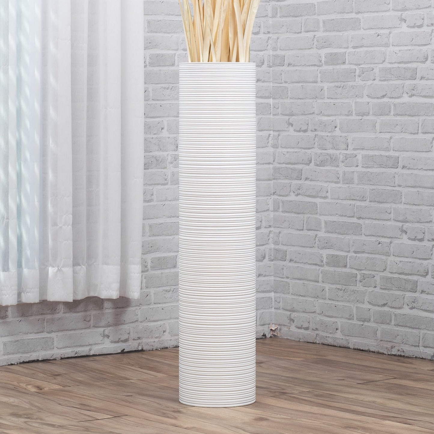 Large Mango Wood Floor Vase – Handcrafted Decorative Highlight from Thailand, 85 cm