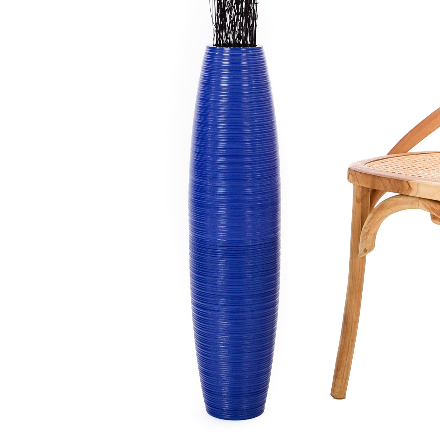 Large Mango Wood Floor Vase – Handcrafted Decorative Highlight from Thailand, 65 cm