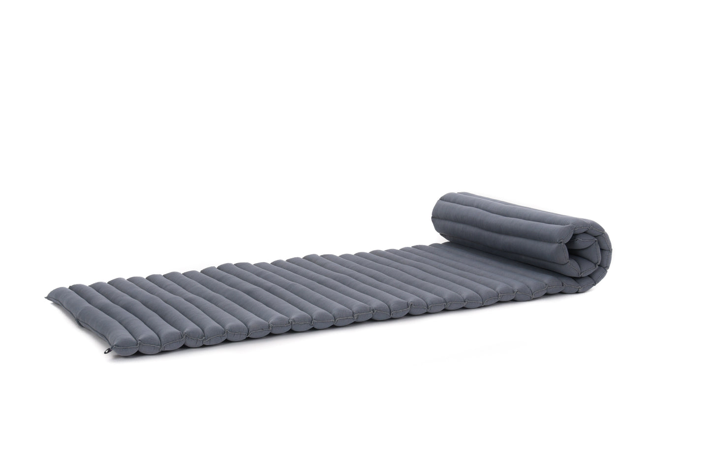 Kapok Roll-Up Mattress – Foldable Sleeping & Relax Mat with Cotton Cover for Home & Outdoor Use, Cl13 - Grey, M: 190x70 cm
