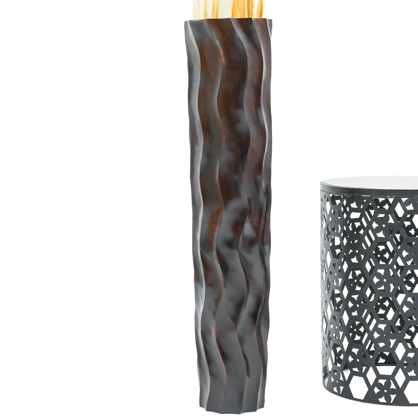 Large Mango Wood Floor Vase – Handcrafted Decorative Highlight from Thailand, 85 cm