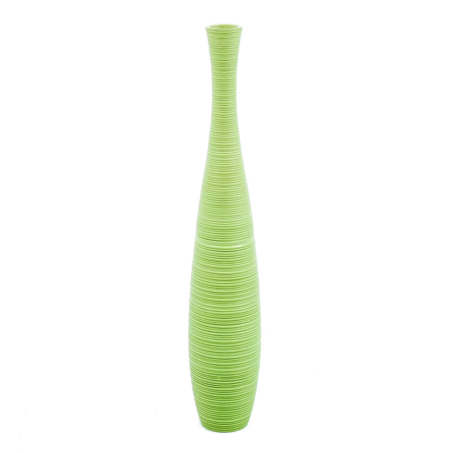 Large Mango Wood Floor Vase – Handcrafted Decorative Highlight from Thailand, green, 85 cm