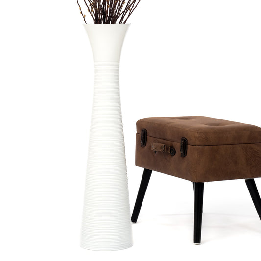 Large Mango Wood Floor Vase – Handcrafted Decorative Highlight from Thailand, 85 cm