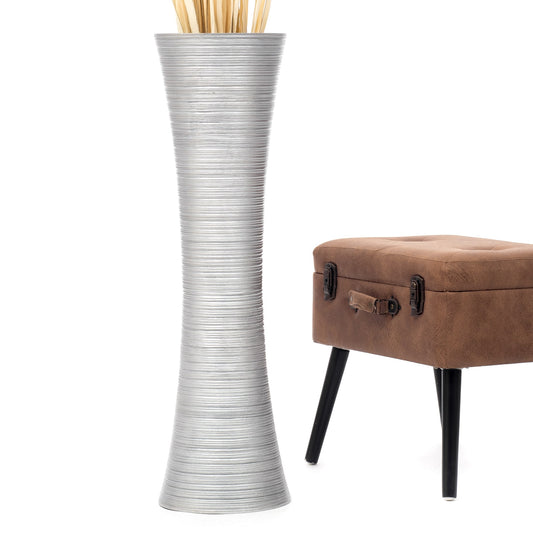 Large Mango Wood Floor Vase – Handcrafted Decorative Highlight from Thailand, 85 cm