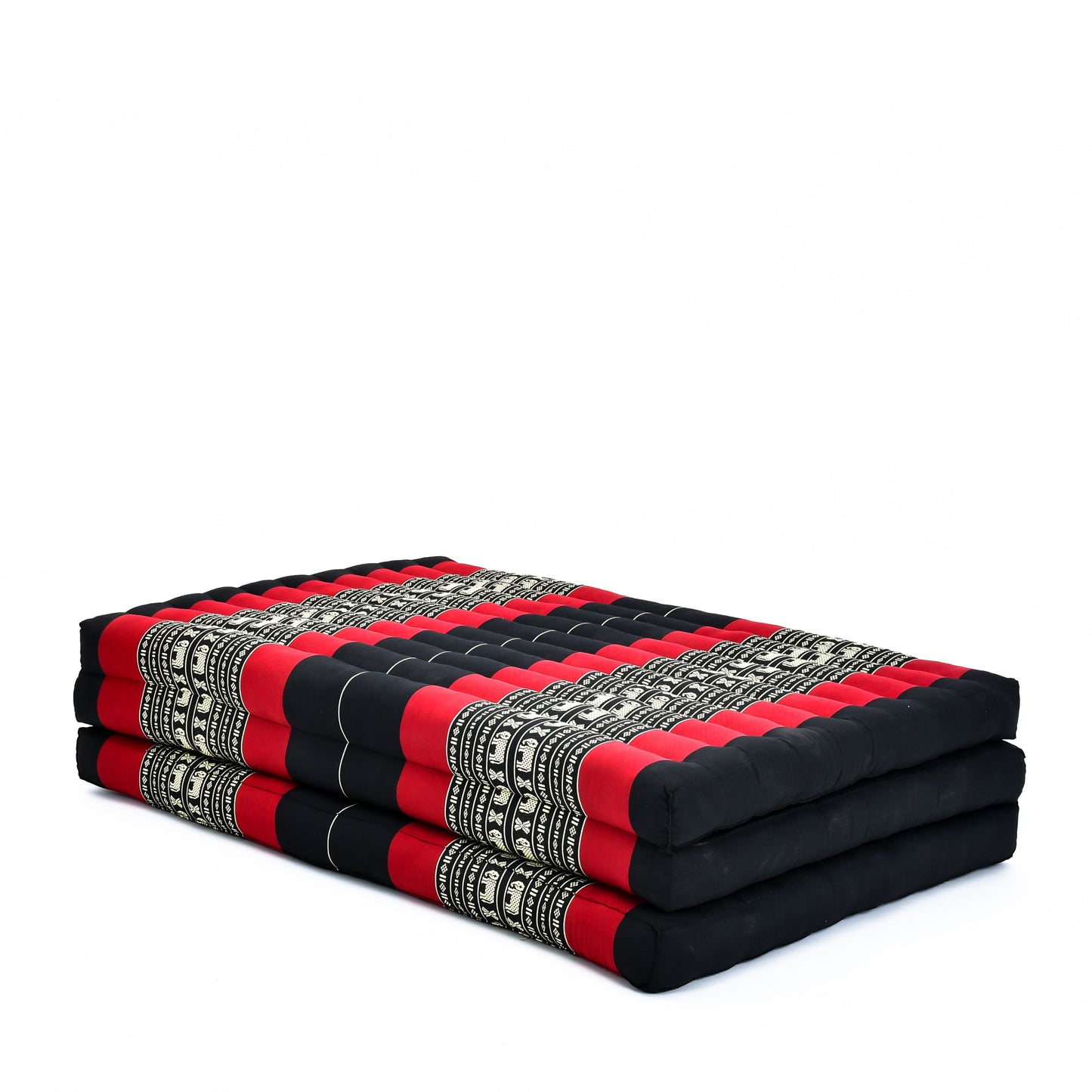 Kapok Folding Mattress – Thick Cotton Padded Guest Bed for Home, Sleeping & Mindfulness Corner, Sf13 - Red, Black, L: 200x100 cm