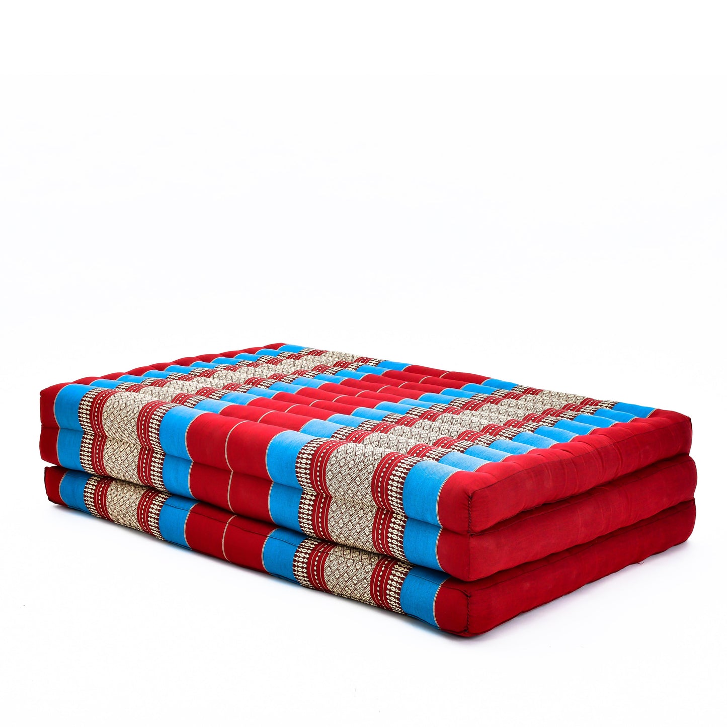 Kapok Folding Mattress – Thick Cotton Padded Guest Bed for Home, Sleeping & Mindfulness Corner, Sf27 - Blue, Red, L: 200x100 cm