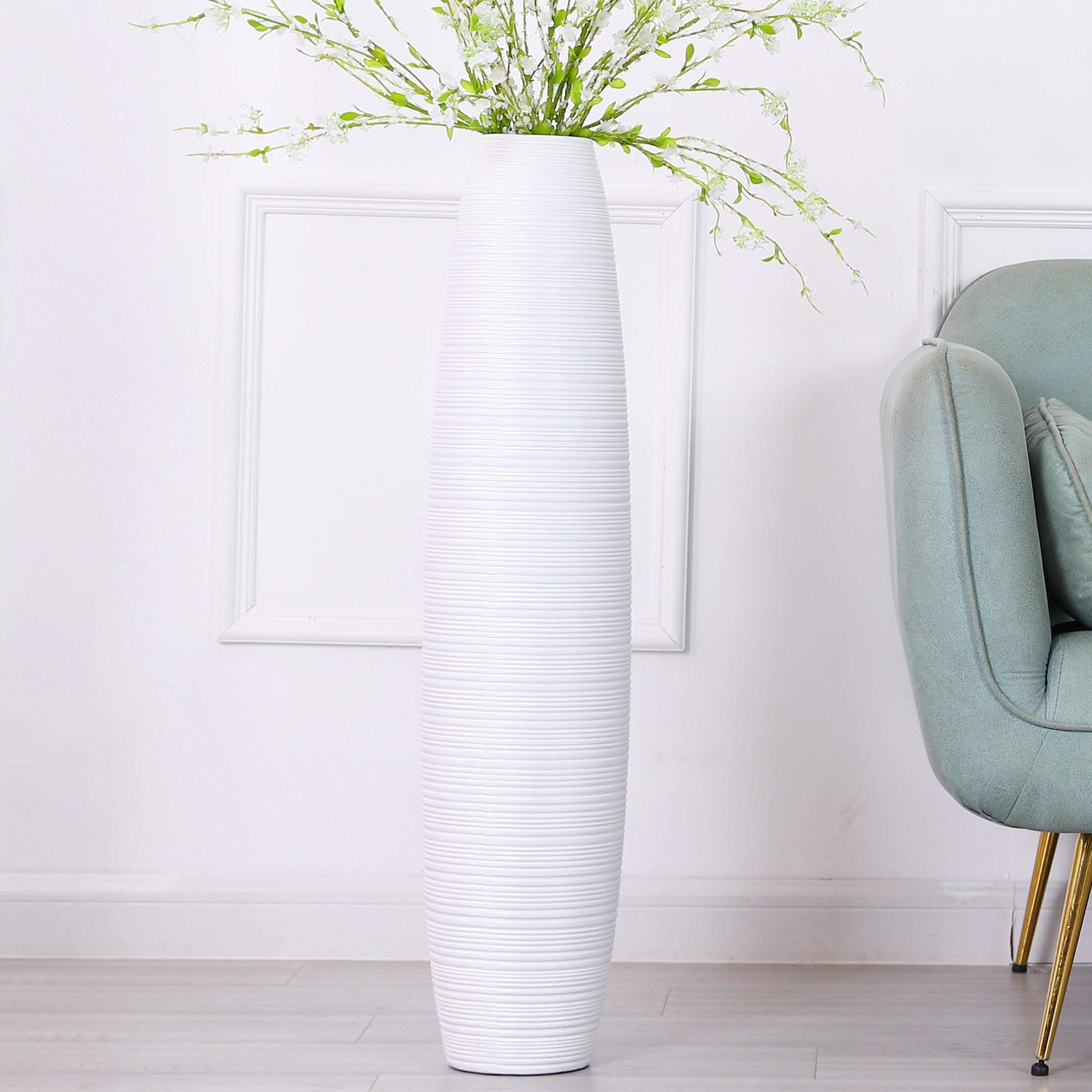 Large Resin Floor Vase – Stylish Waterproof Vase for Fresh & Dried Flowers, 85 cm