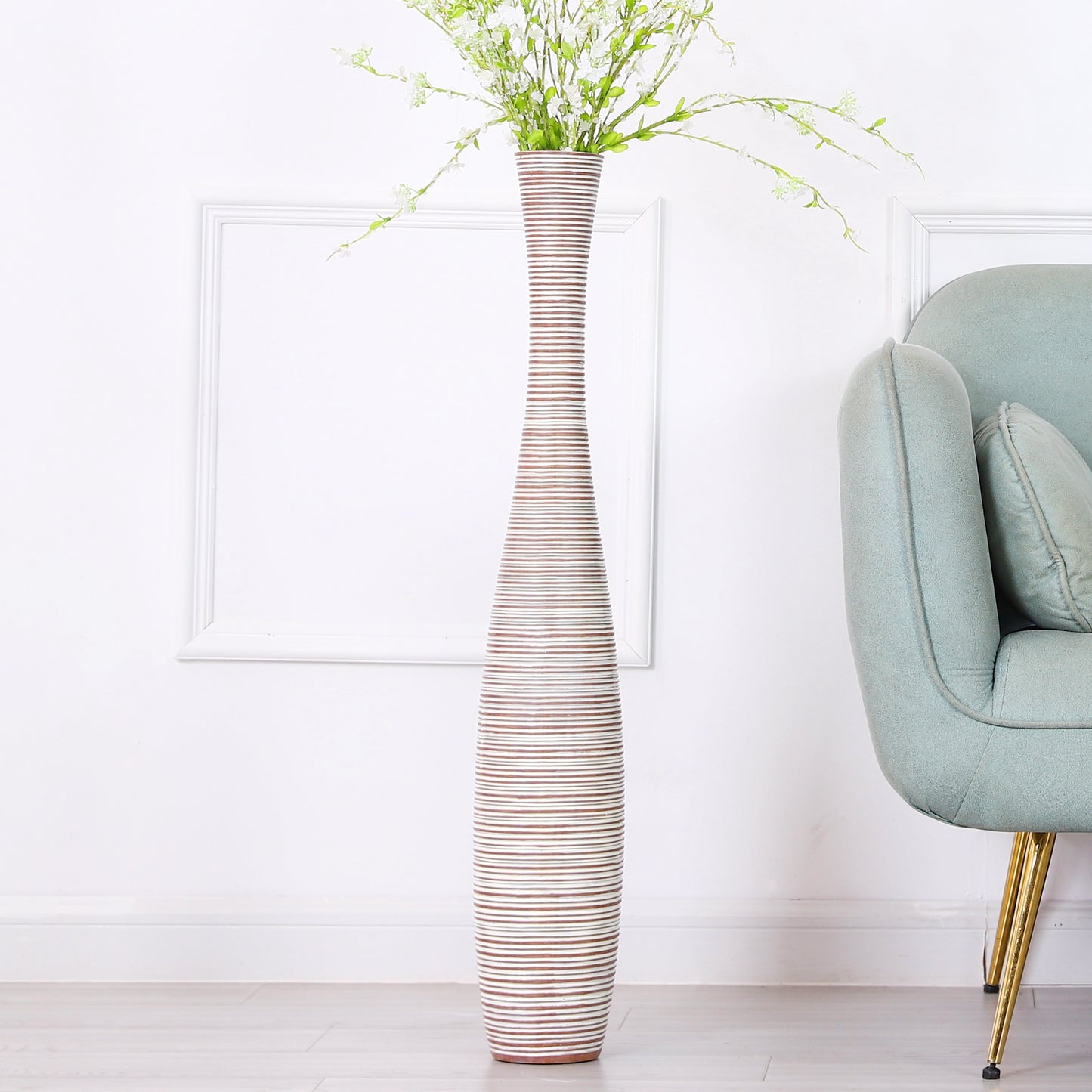 Large Resin Floor Vase – Stylish Waterproof Vase for Fresh & Dried Flowers, 85 cm