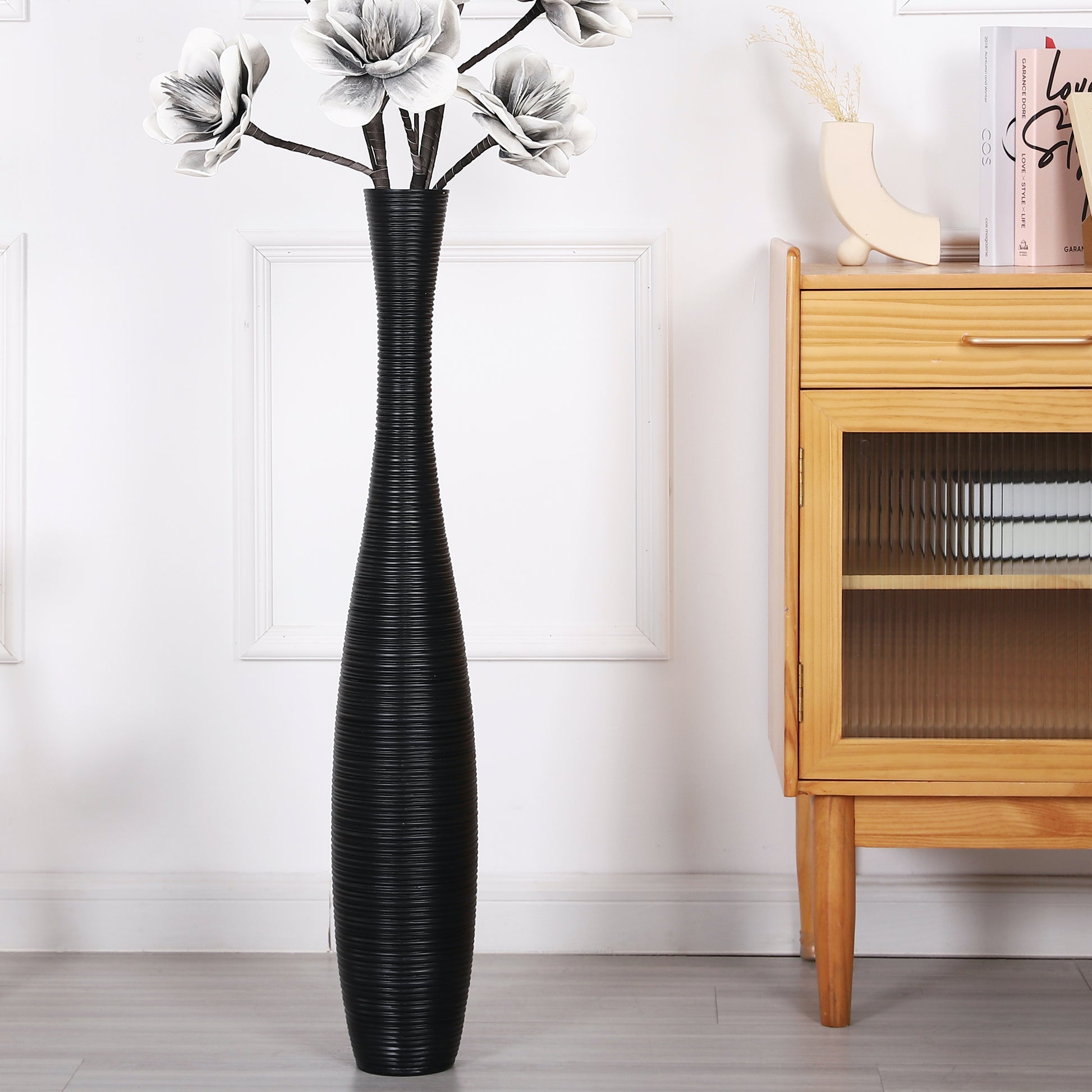 Large Resin Floor Vase – Stylish Waterproof Vase for Fresh & Dried Flowers, 85 cm