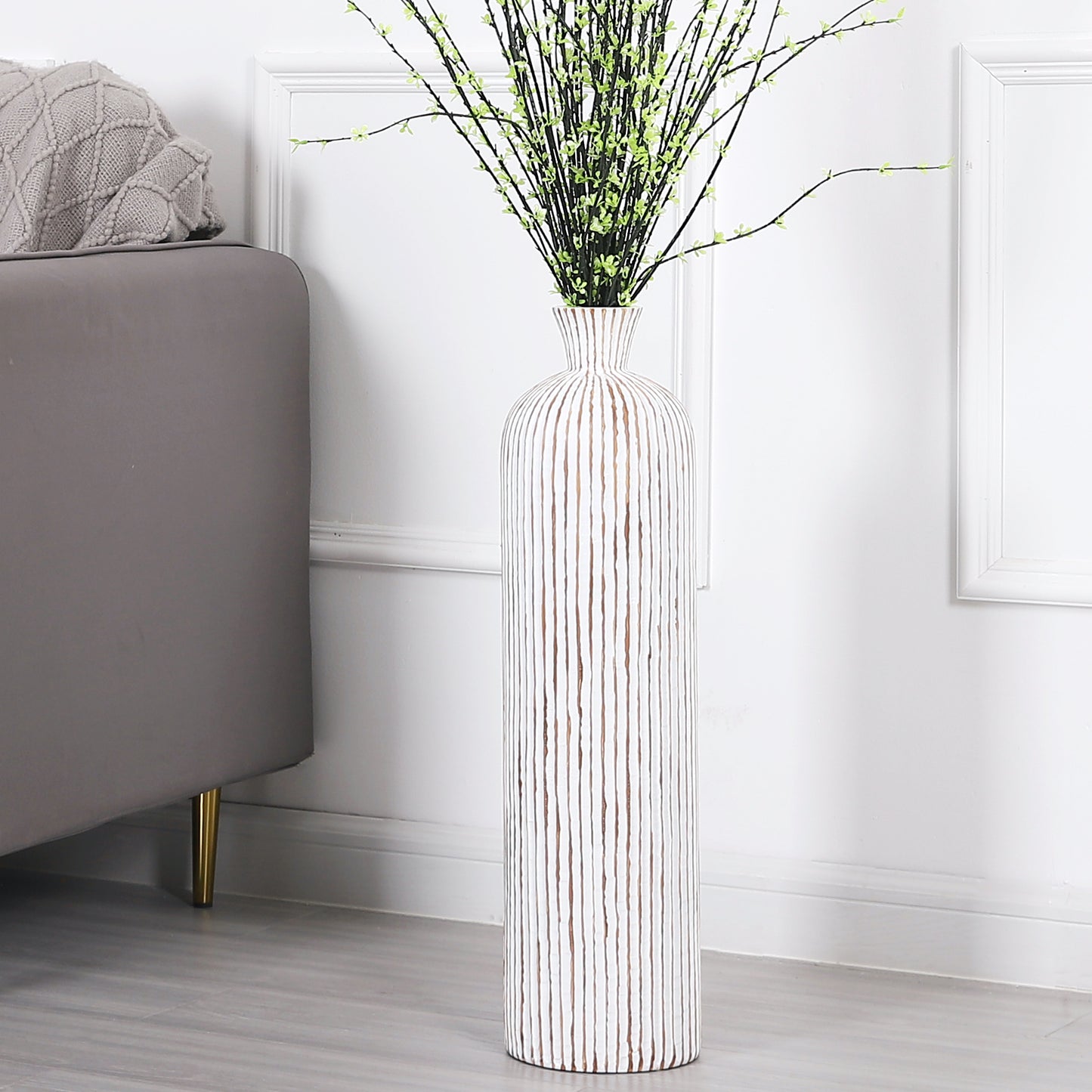 Large Resin Floor Vase – Stylish Waterproof Vase for Fresh & Dried Flowers, 65 cm