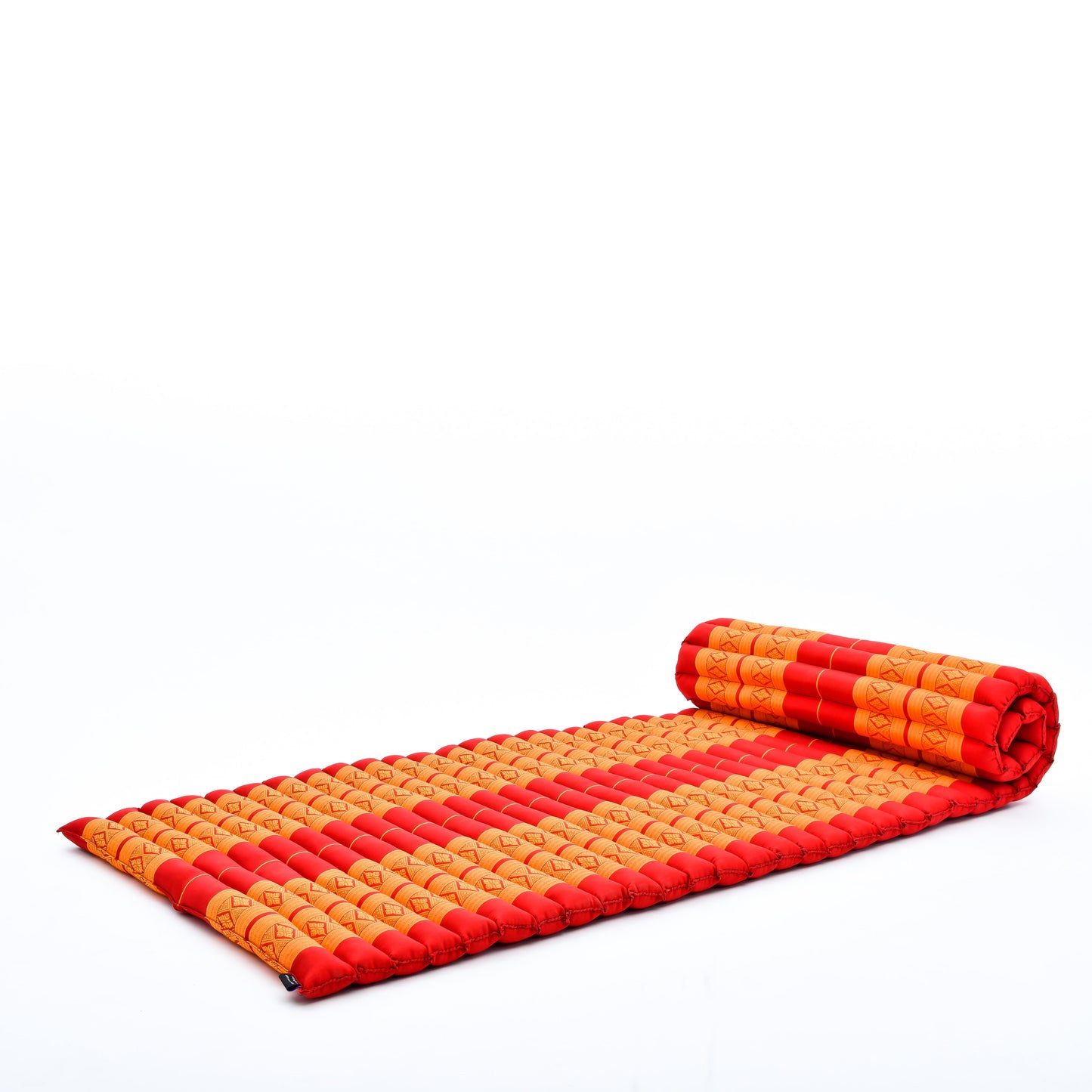 Kapok Roll-Up Mattress – Foldable Sleeping & Relax Mat with Cotton Cover for Home & Outdoor Use, Sf02 - Orange, M: 190x70 cm