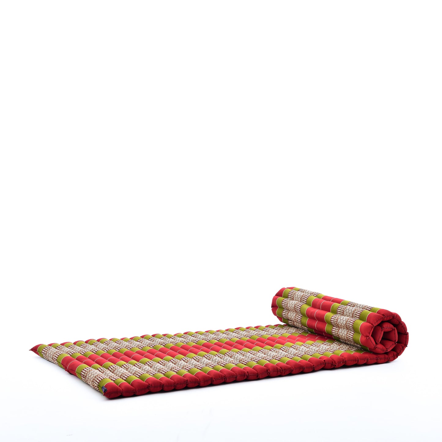 Kapok Roll-Up Mattress – Foldable Sleeping & Relax Mat with Cotton Cover for Home & Outdoor Use, Sf11 - Red, Green, M: 190x70 cm