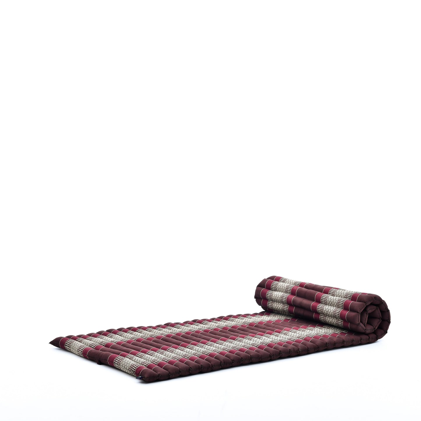 Kapok Roll-Up Mattress – Foldable Sleeping & Relax Mat with Cotton Cover for Home & Outdoor Use, Sf19 - Red, Brown, M: 190x70 cm