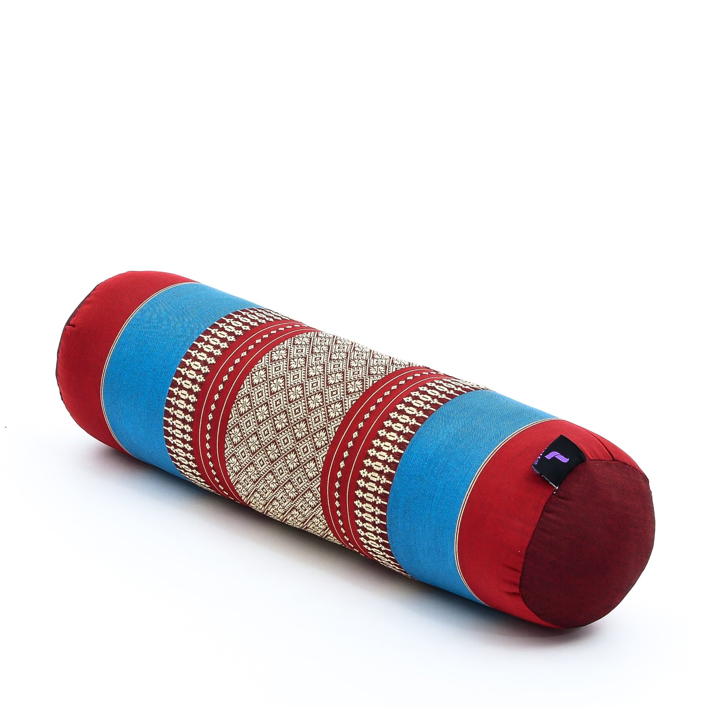 Yoga Roll Cushion – Compact Kapok Bolster & Meditation Pillow with Cotton Cover, Sf27 - Blue, Red