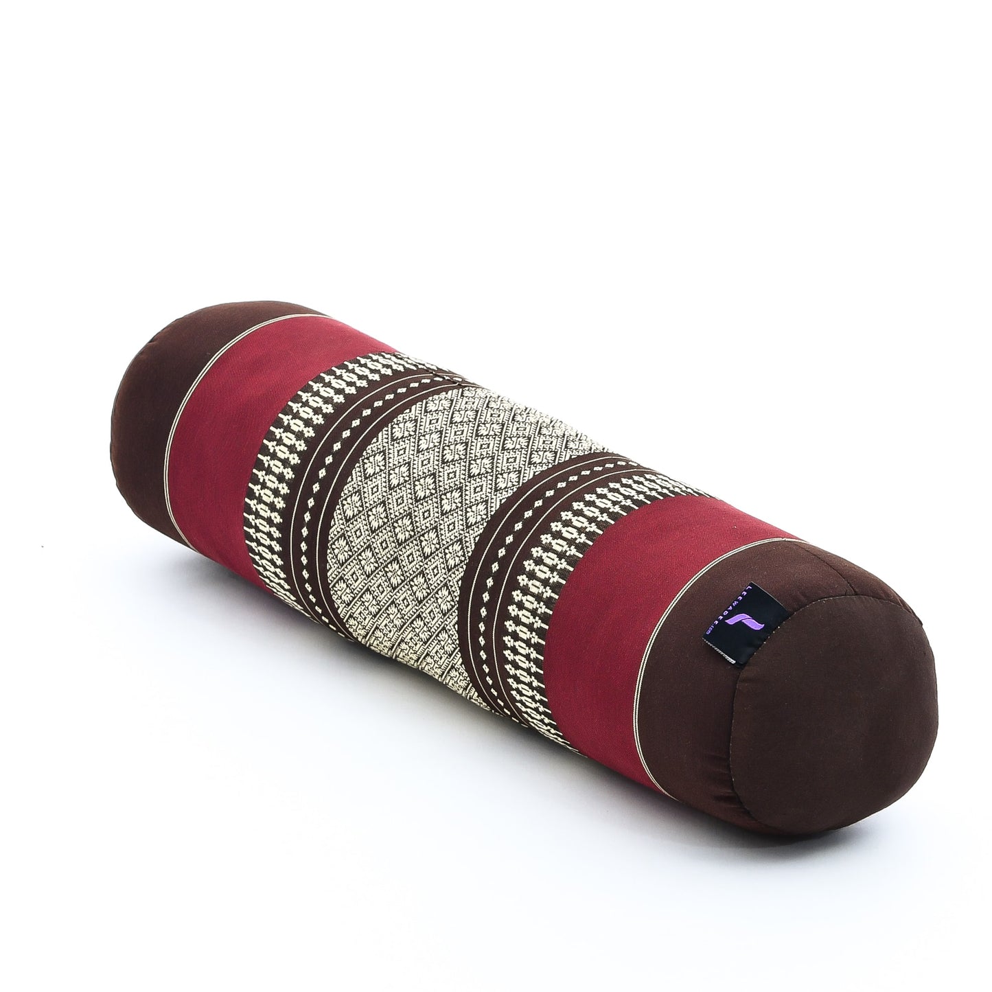 Yoga Roll Cushion – Compact Kapok Bolster & Meditation Pillow with Cotton Cover, Sf19 - Red, Brown