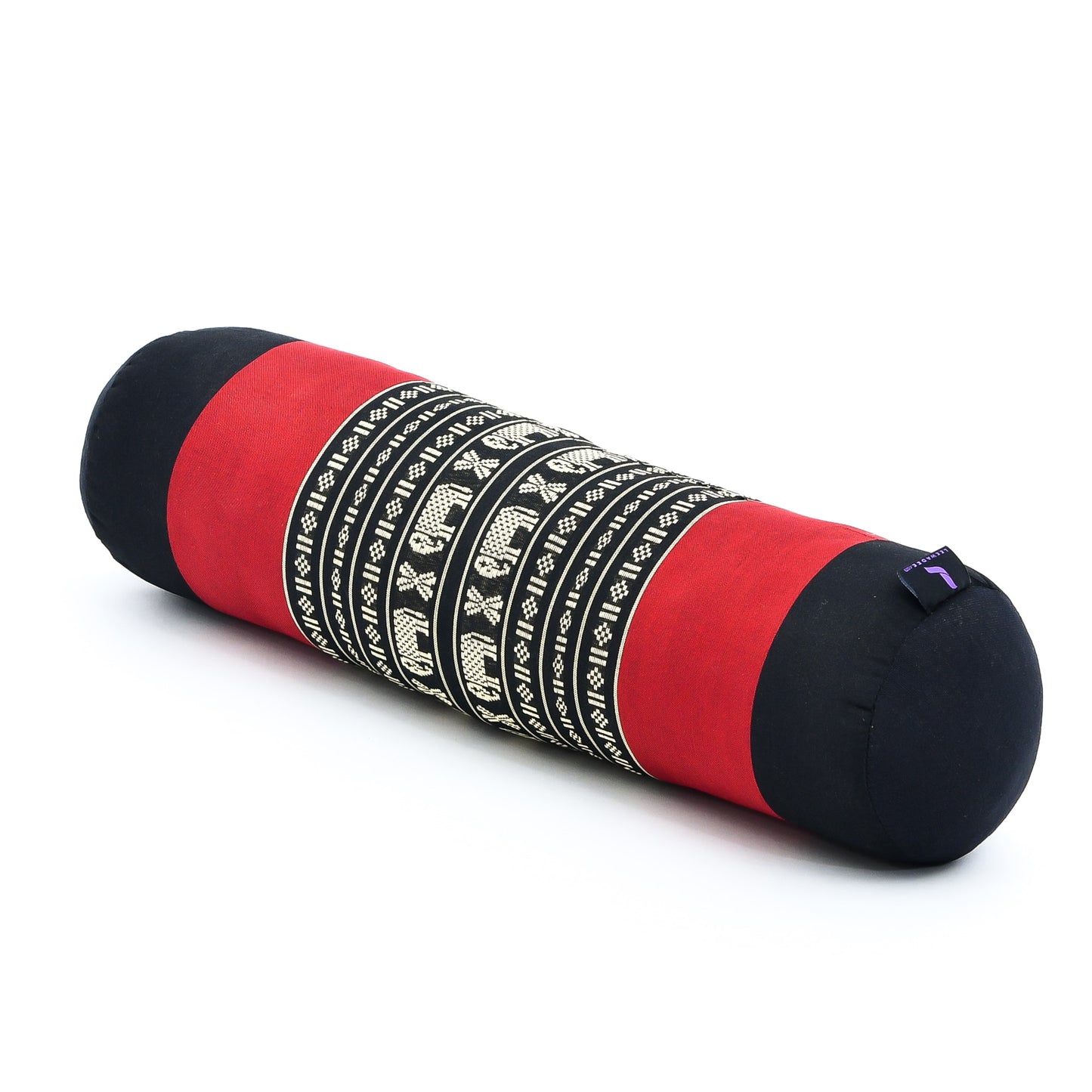 Yoga Roll Cushion – Compact Kapok Bolster & Meditation Pillow with Cotton Cover, Sf13 - Red, Black