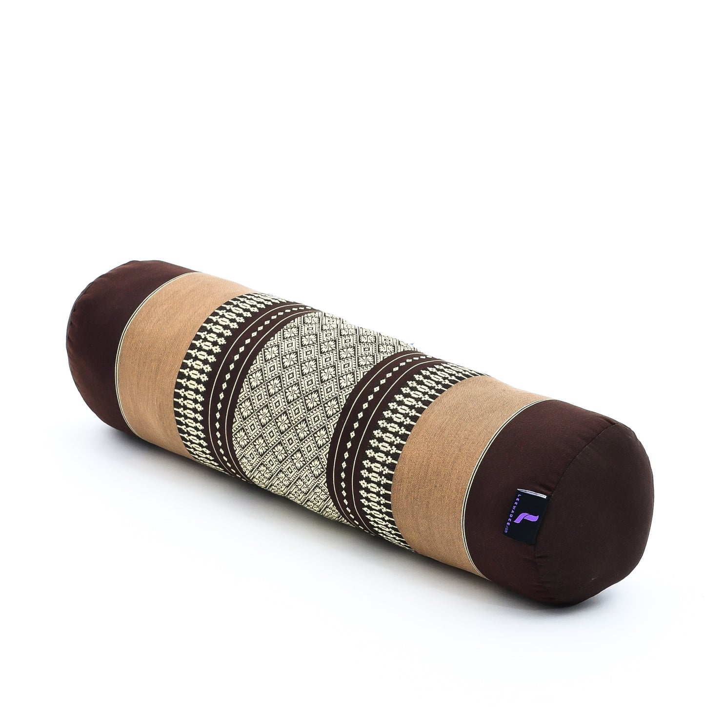 Yoga Roll Cushion – Compact Kapok Bolster & Meditation Pillow with Cotton Cover, Sf10 - Brown