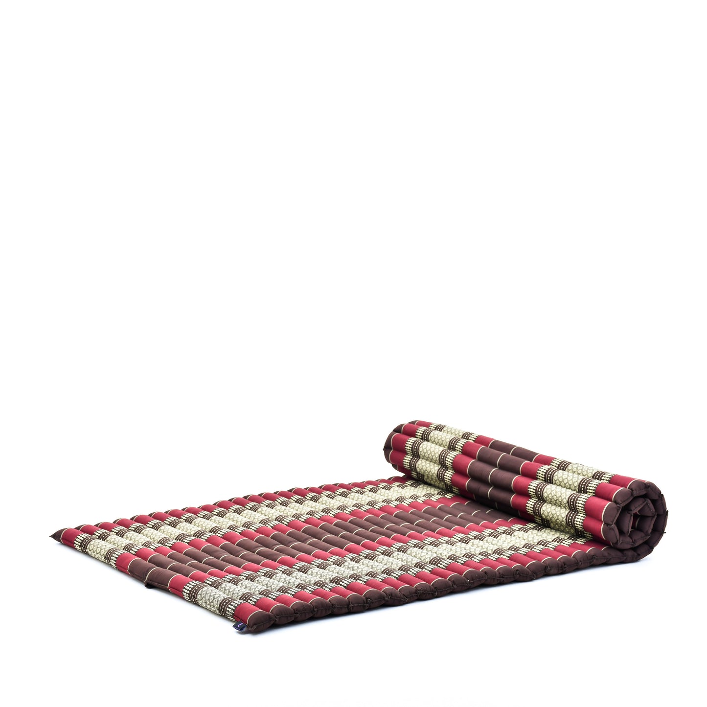 Kapok Roll-Up Mattress – Foldable Sleeping & Relax Mat with Cotton Cover for Home & Outdoor Use, Sf19 - Red, Brown, L: 190x100 cm