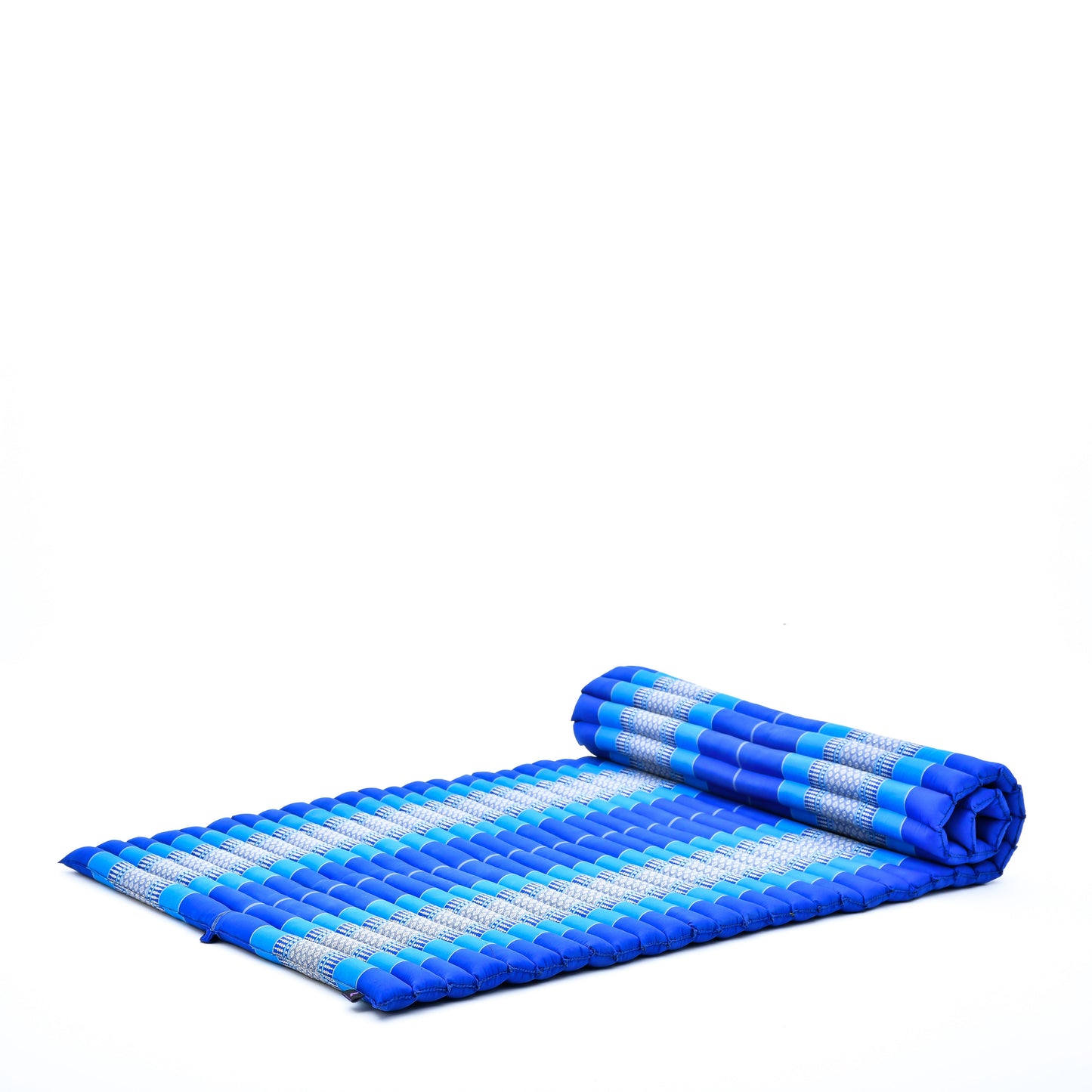 Kapok Roll-Up Mattress – Foldable Sleeping & Relax Mat with Cotton Cover for Home & Outdoor Use, Sf28 - Blue, L: 190x100 cm