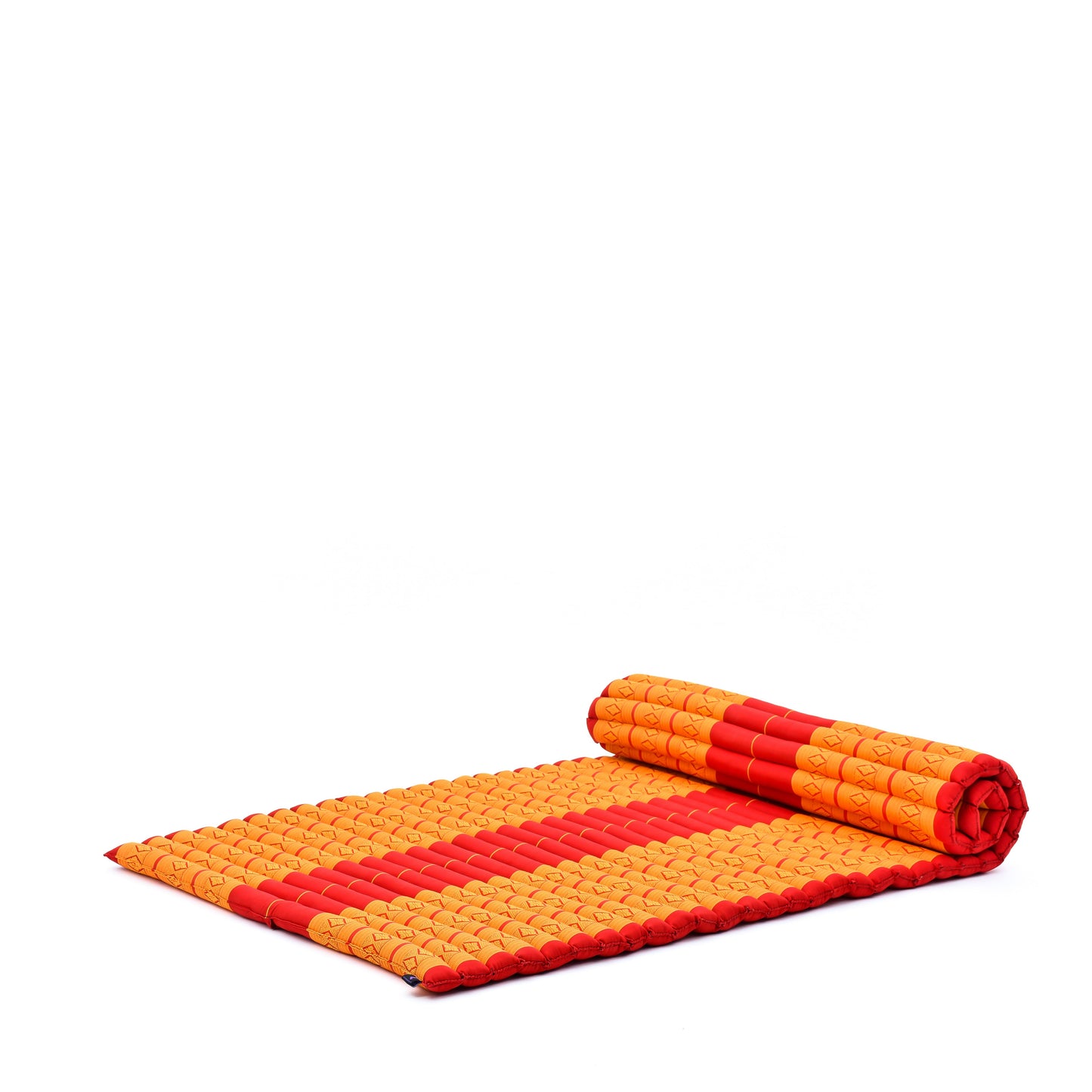 Kapok Roll-Up Mattress – Foldable Sleeping & Relax Mat with Cotton Cover for Home & Outdoor Use, Sf02 - Orange, L: 190x100 cm