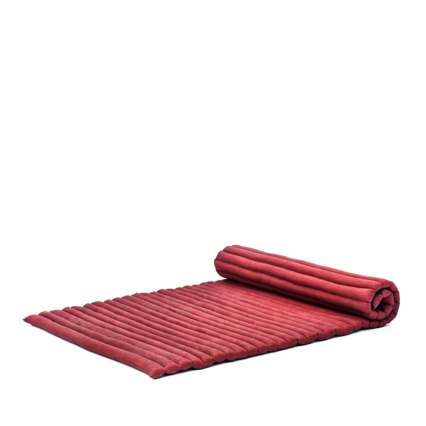 Kapok Roll-Up Mattress – Foldable Sleeping & Relax Mat with Cotton Cover for Home & Outdoor Use, Cl24 - Red, L: 190x100 cm