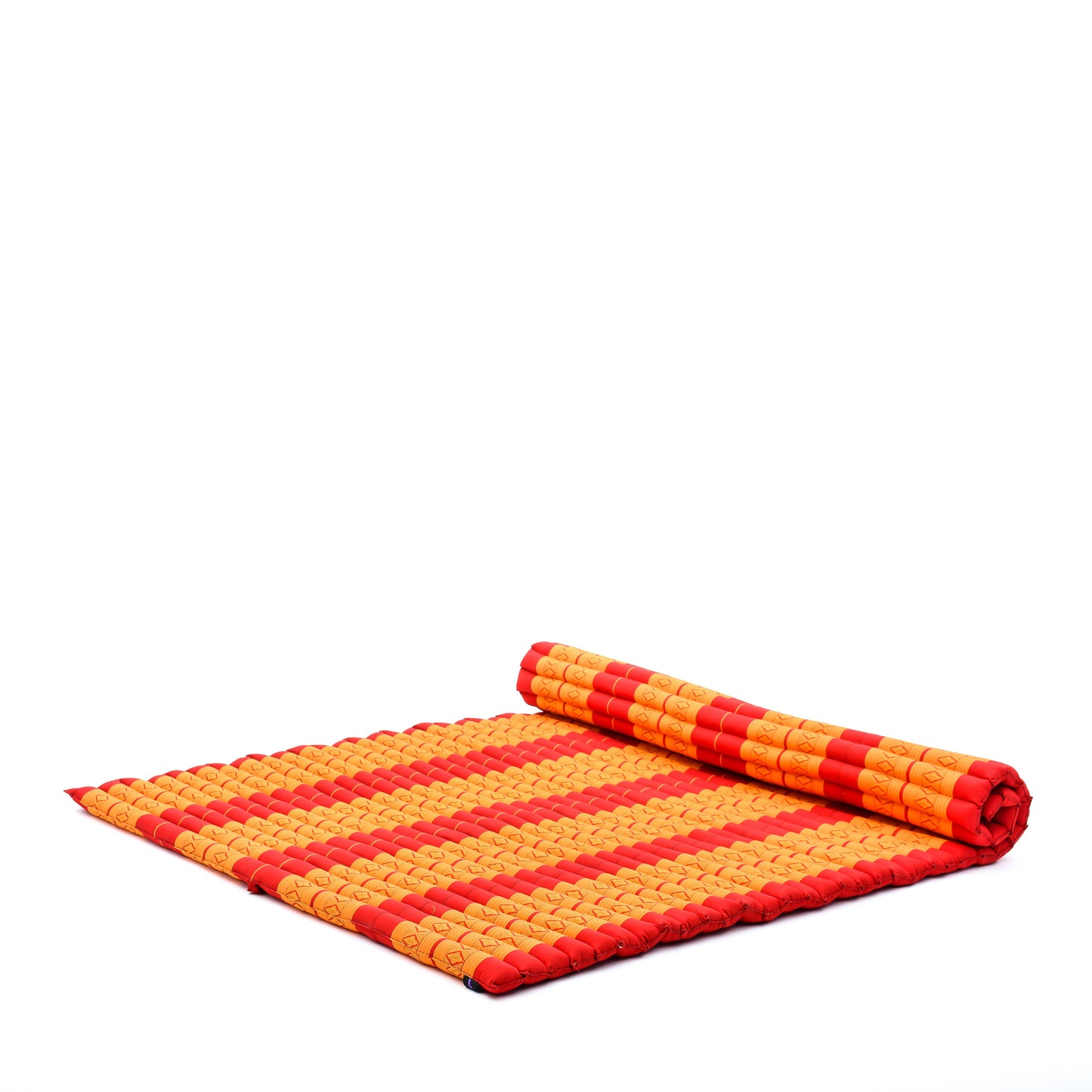 Kapok Roll-Up Mattress – Foldable Sleeping & Relax Mat with Cotton Cover for Home & Outdoor Use, Sf02 - Orange, XL: 190x145 cm