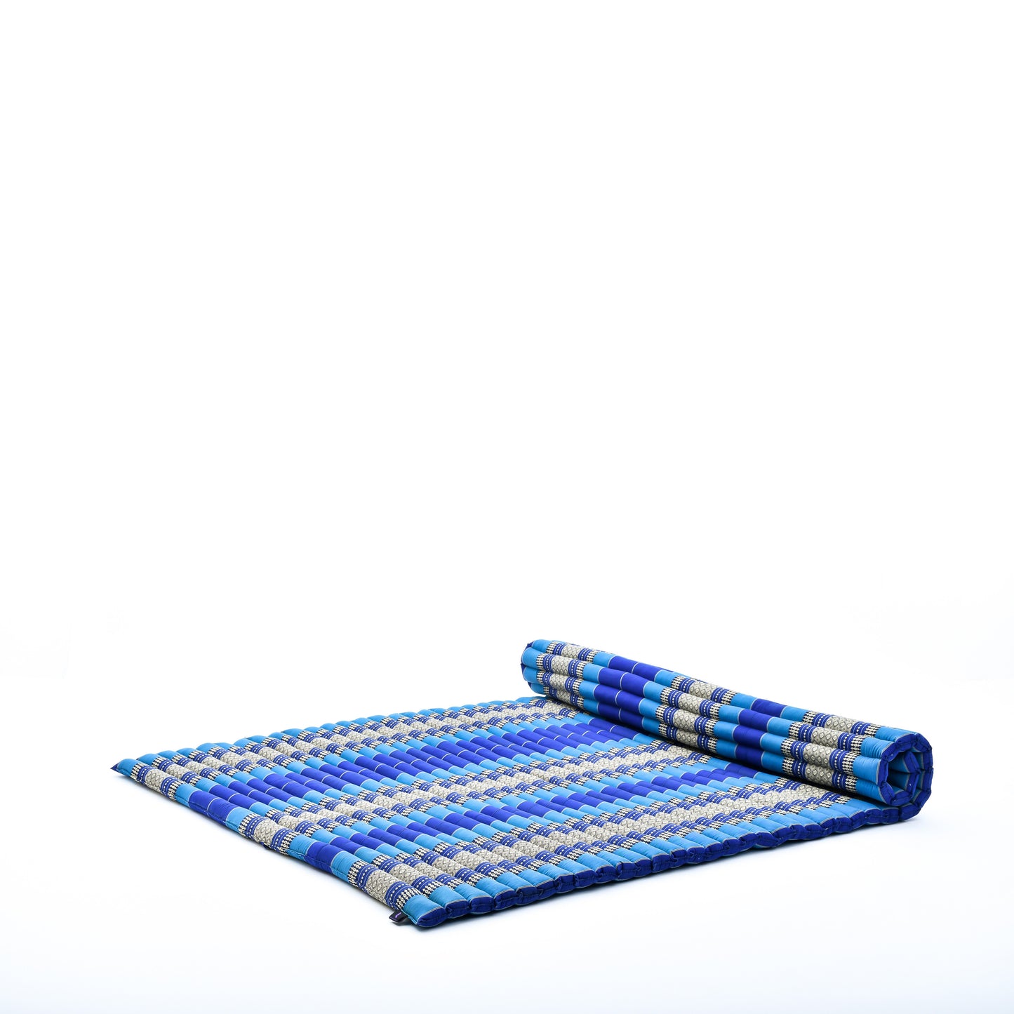 Kapok Roll-Up Mattress – Foldable Sleeping & Relax Mat with Cotton Cover for Home & Outdoor Use, Sf28 - Blue, XL: 190x145 cm