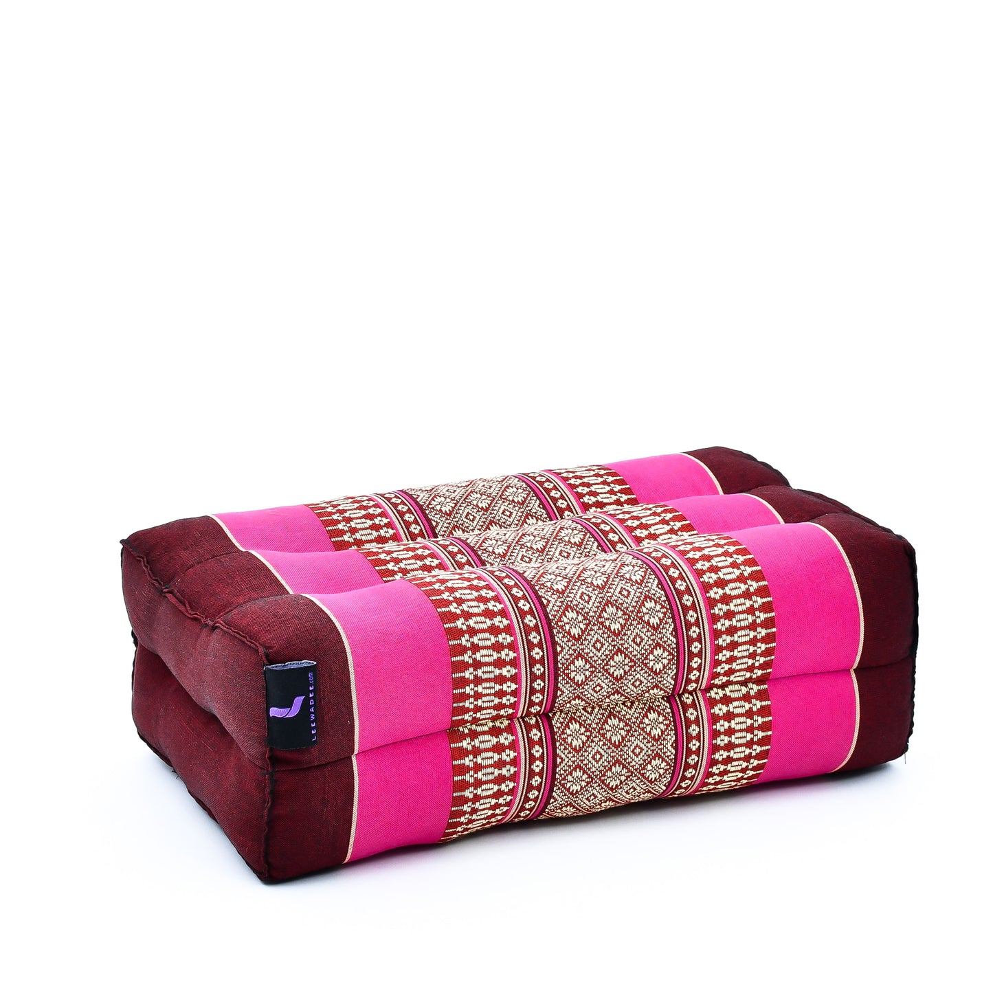 Kapok Yoga Block Cushion – Firm Meditation & Yoga Cushion with Cotton Cover, Sf29 - Auburn, Pink