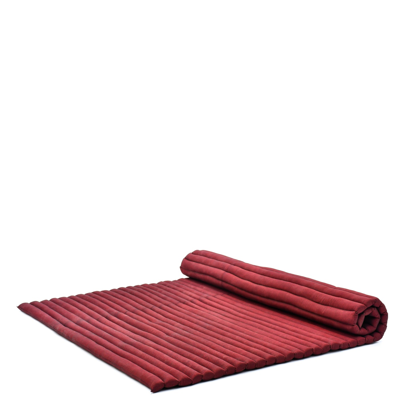 Kapok Roll-Up Mattress – Foldable Sleeping & Relax Mat with Cotton Cover for Home & Outdoor Use, Cl24 - Red, XL: 190x145 cm