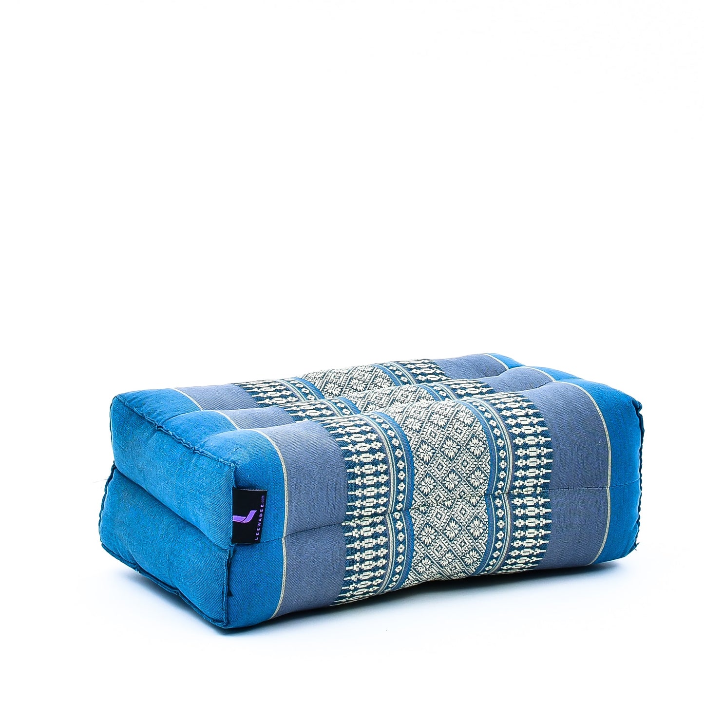 Kapok Yoga Block Cushions – 2-Piece Set of Firm Meditation & Yoga Cushions with Cotton Cover, Sf22 - Blue