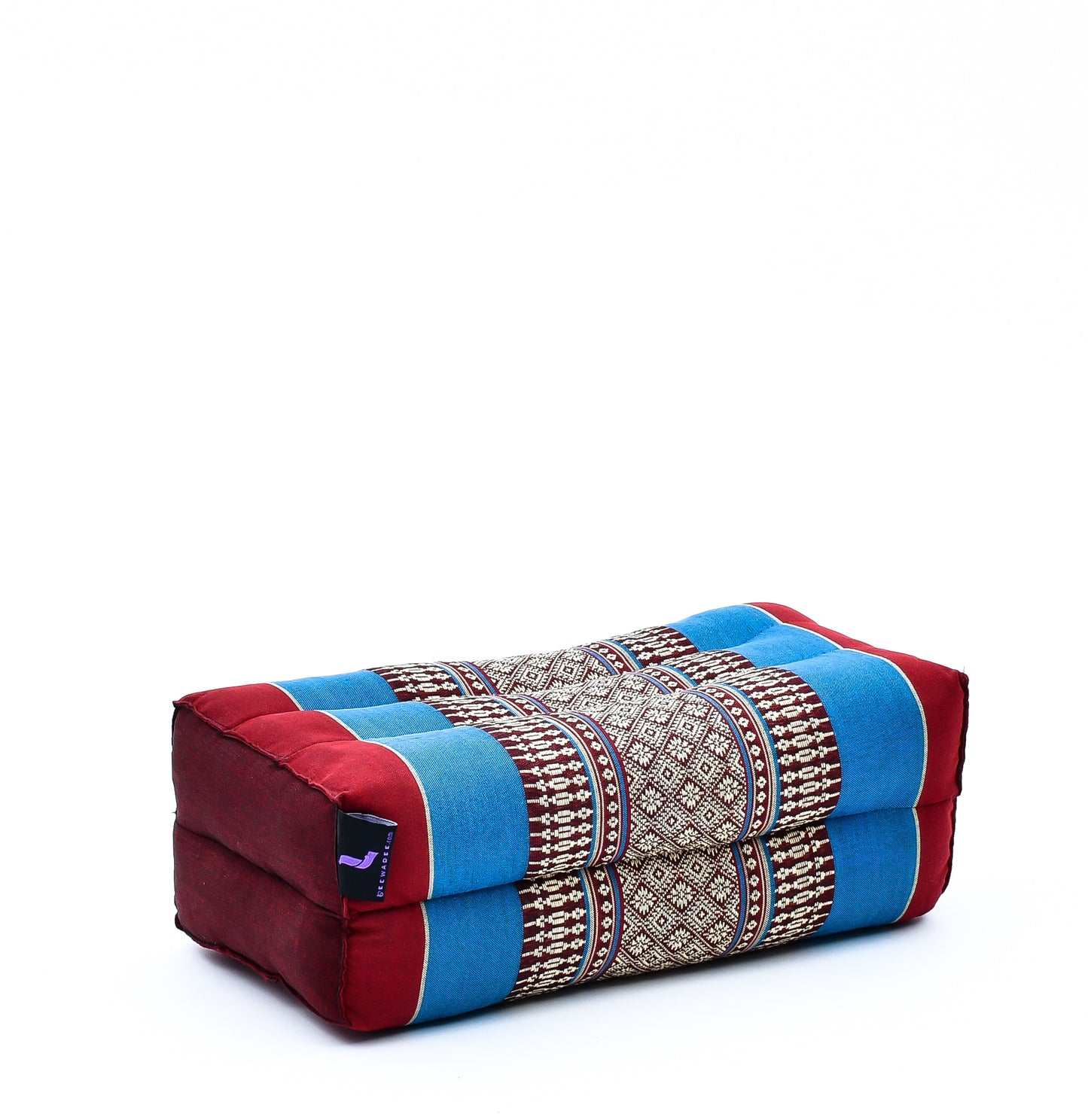 Kapok Yoga Block Cushion – Firm Meditation & Yoga Cushion with Cotton Cover, Sf27 - Blue, Red