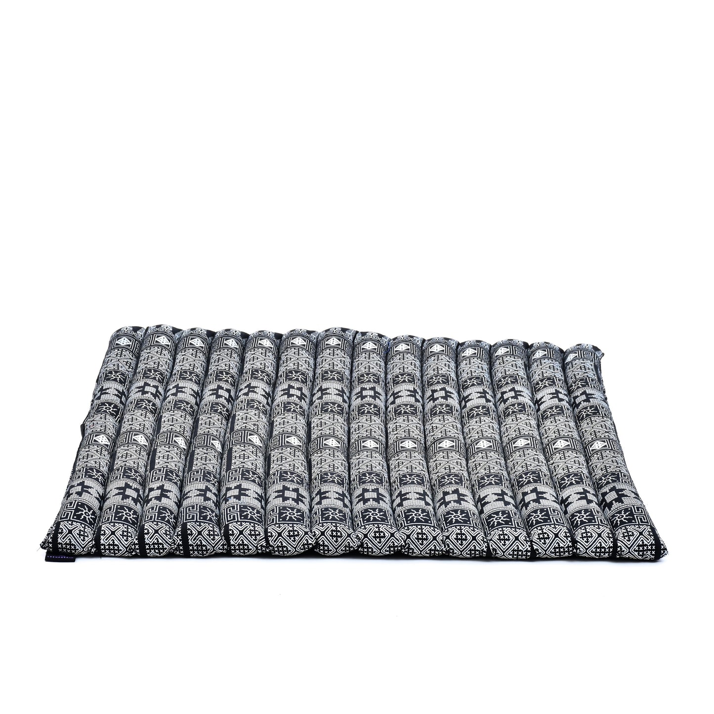 Large Kapok Zabuton Meditation Cushion – Rectangular Floor Mat with Cotton Cover, Cbt4 - Black