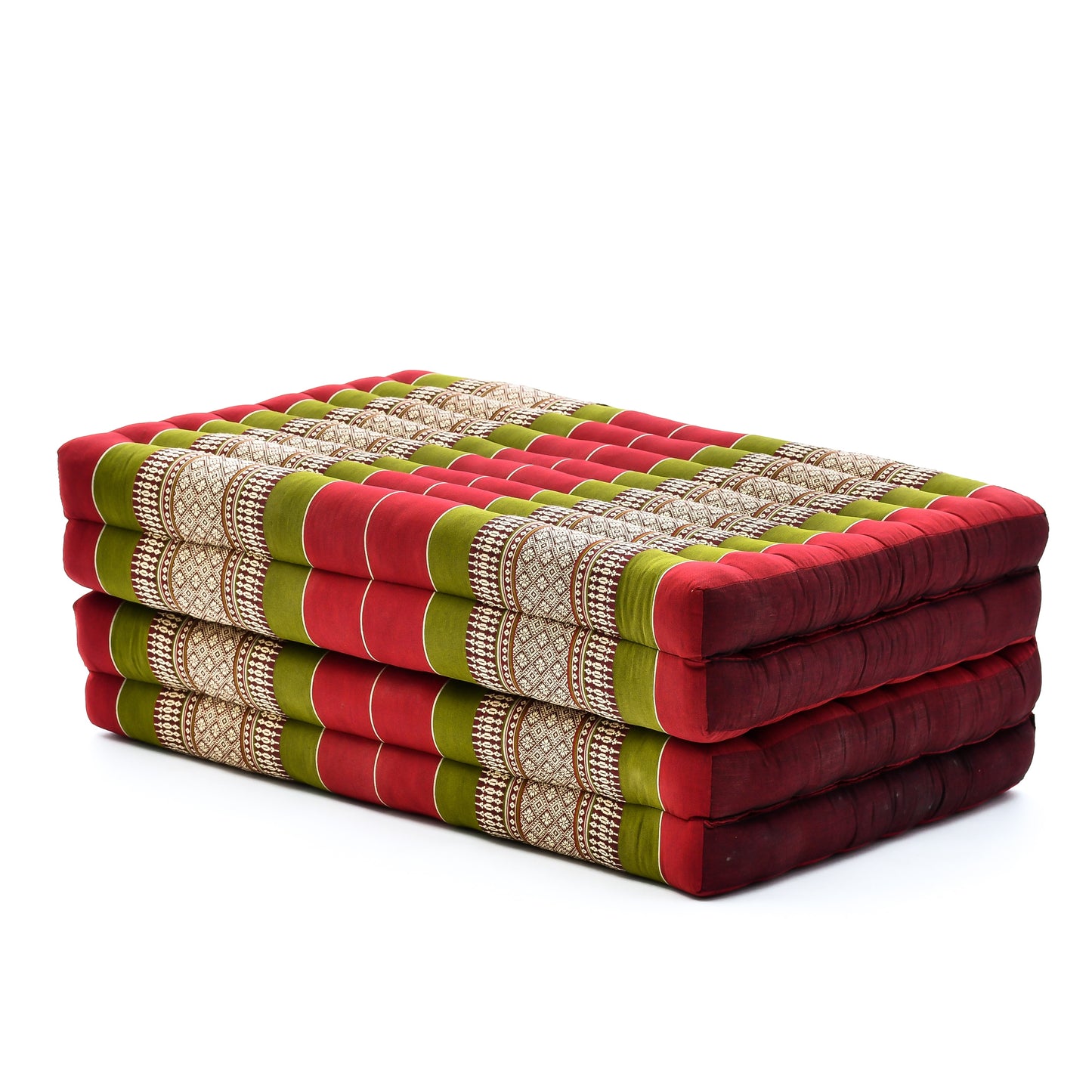 Kapok Folding Mattress – Thick Cotton Padded Guest Bed for Home, Sleeping & Mindfulness Corner, Sf11 - Red, Green, M: 200x70 cm