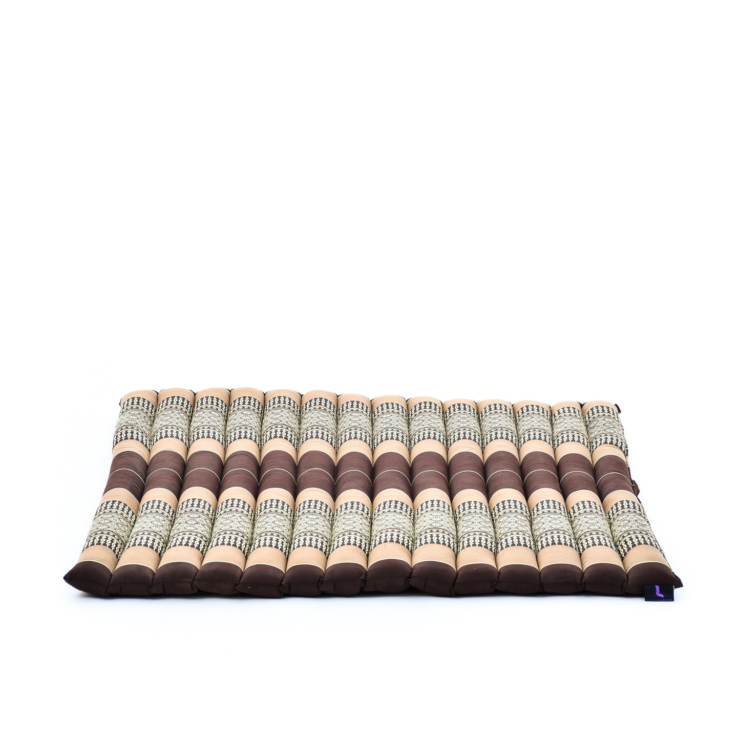 Large Kapok Zabuton Meditation Cushion – Rectangular Floor Mat with Cotton Cover, Sf10 - Brown