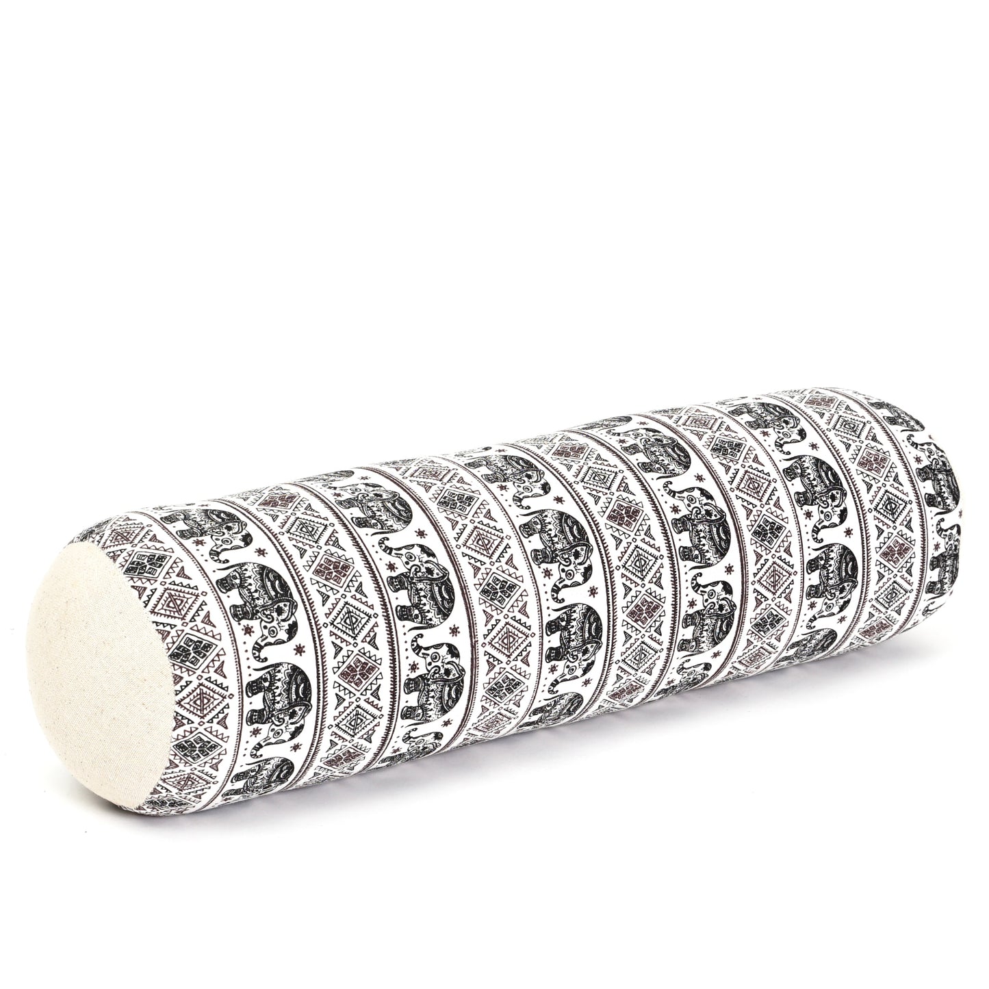 Yoga Roll Cushion – Compact Kapok Bolster & Meditation Pillow with Cotton Cover, El2 - Black