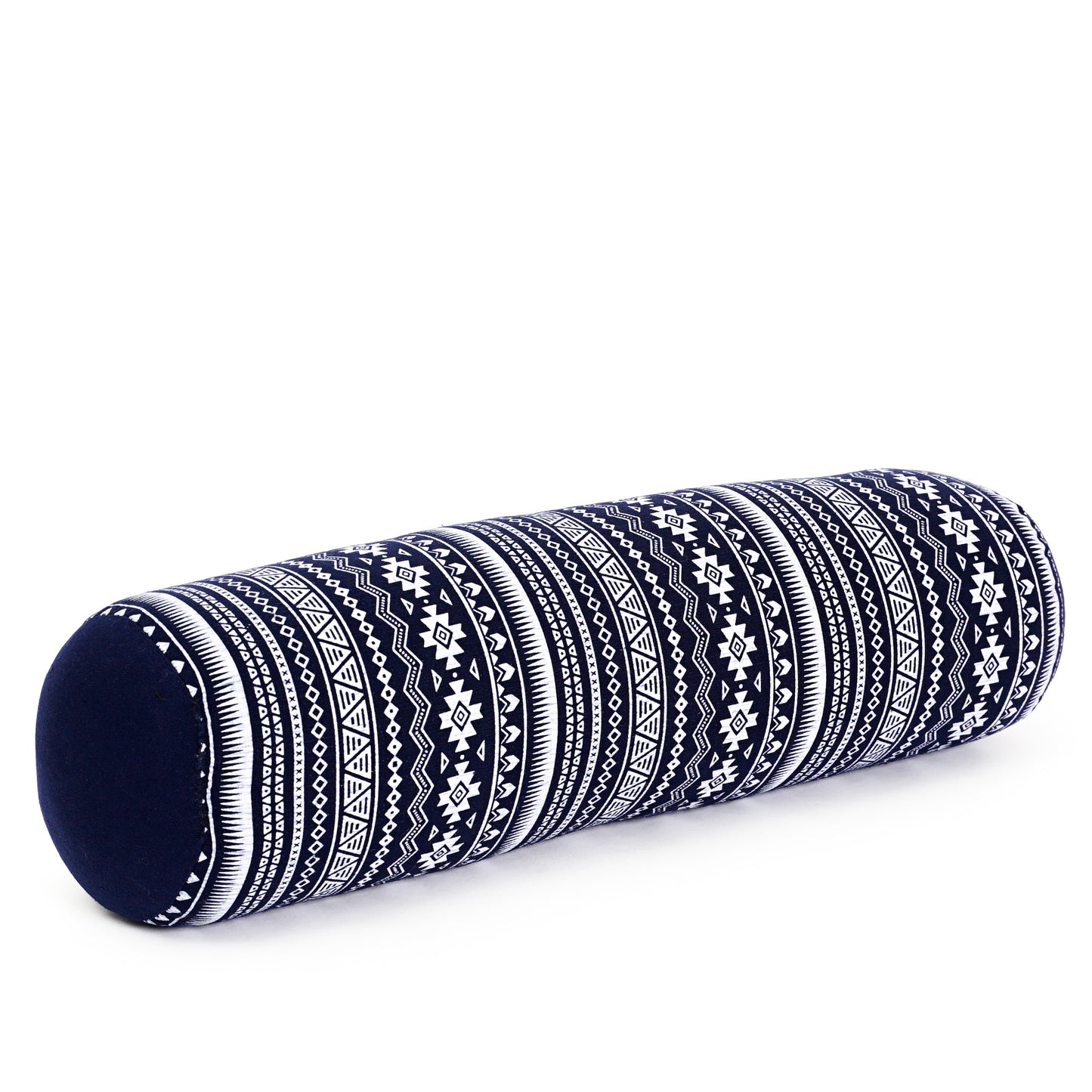 Yoga Roll Cushion – Compact Kapok Bolster & Meditation Pillow with Cotton Cover, Cbt2 - Dark Blue