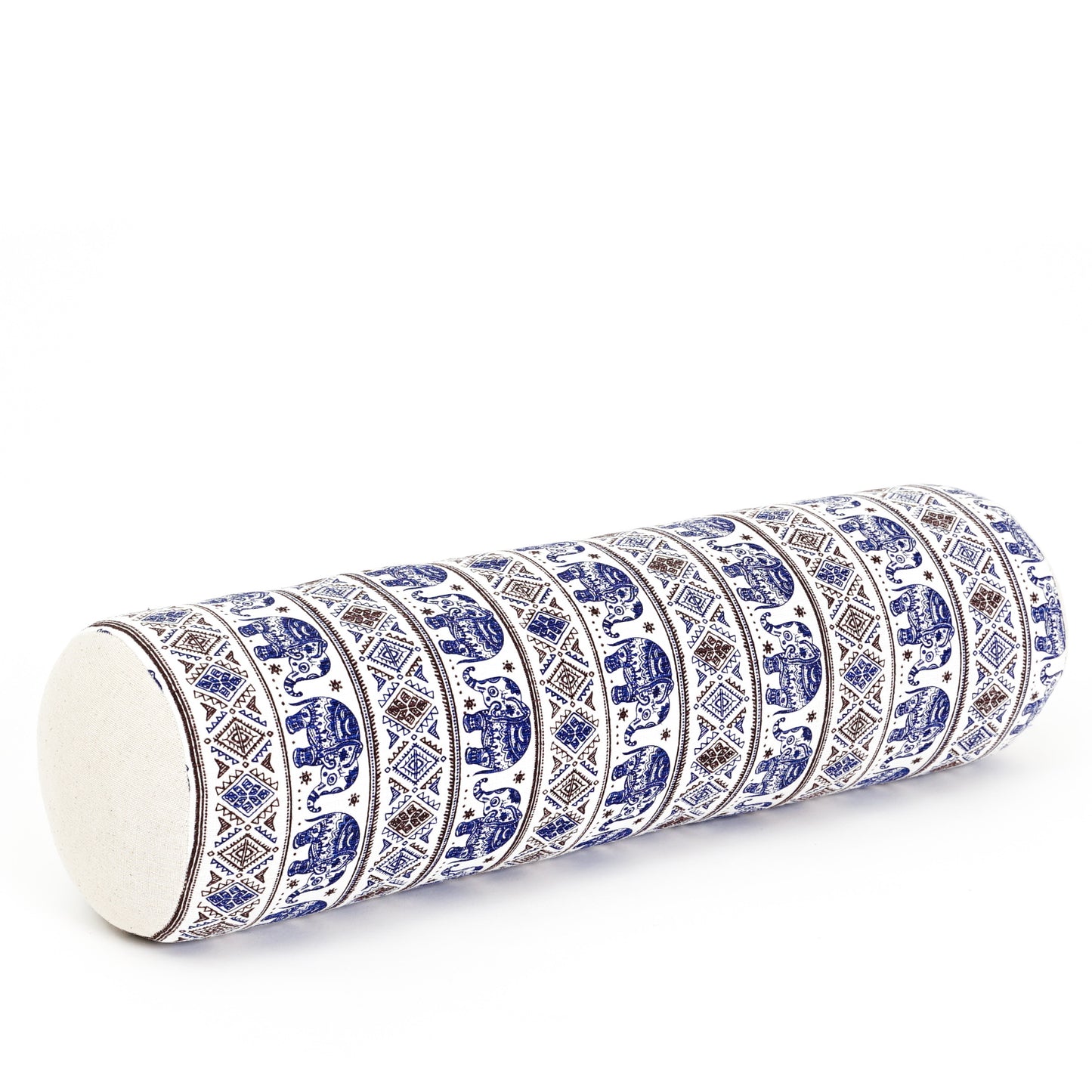 Yoga Roll Cushion – Compact Kapok Bolster & Meditation Pillow with Cotton Cover, El1 - Blue