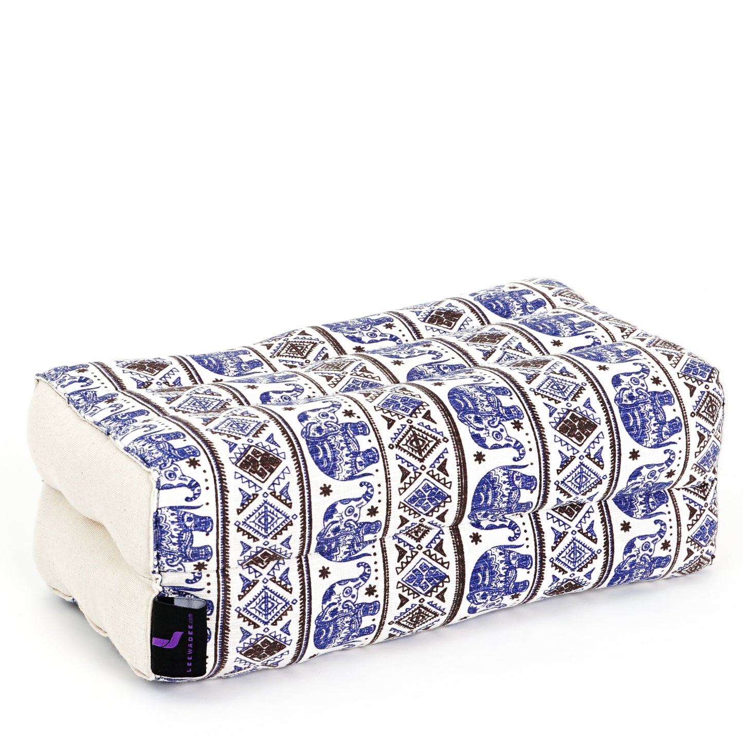 Kapok Yoga Block Cushion – Firm Meditation & Yoga Cushion with Cotton Cover, El1 - Blue