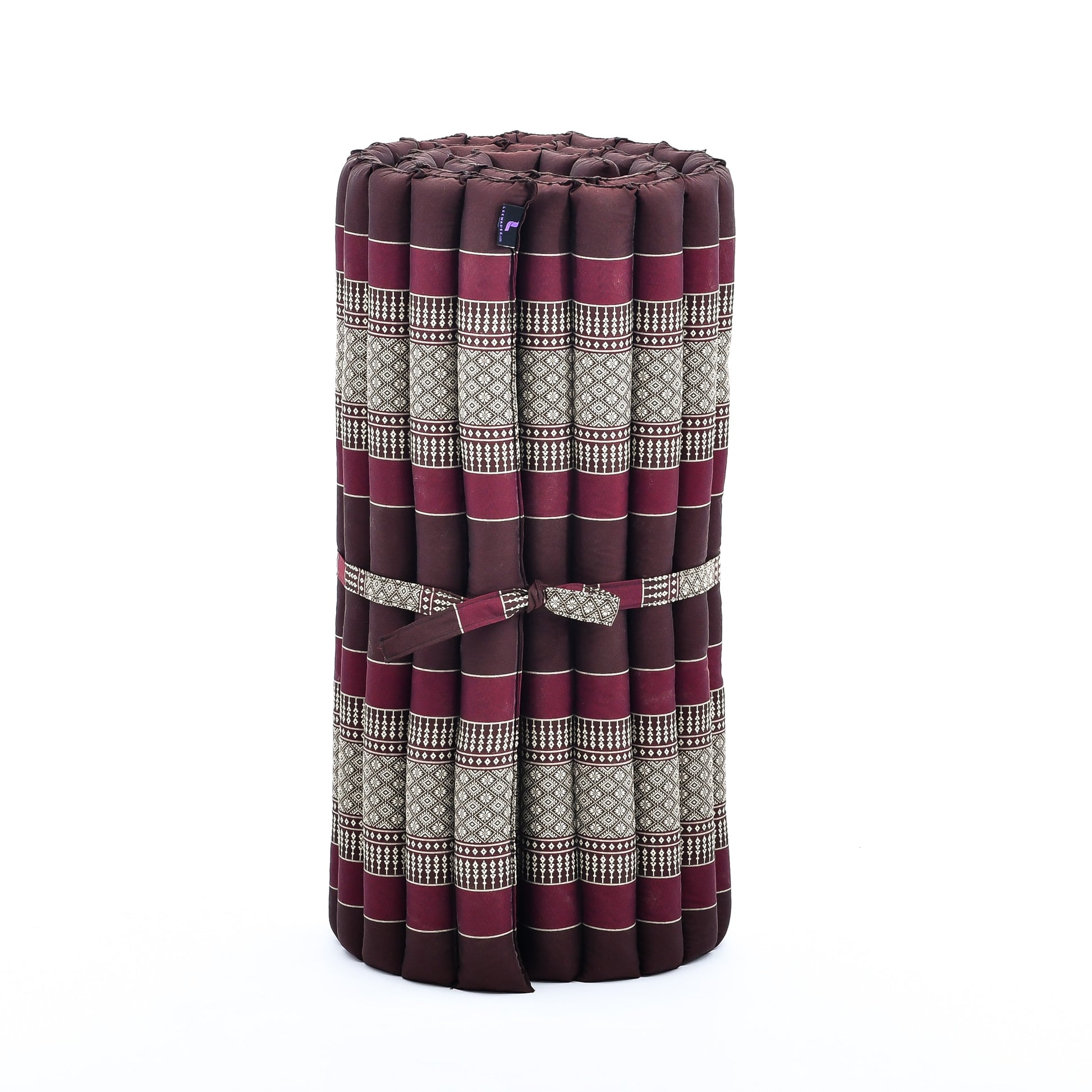 Kapok Roll-Up Mattress – Foldable Sleeping & Relax Mat with Cotton Cover for Home & Outdoor Use, Sf19 - Red, Brown, M: 190x70 cm