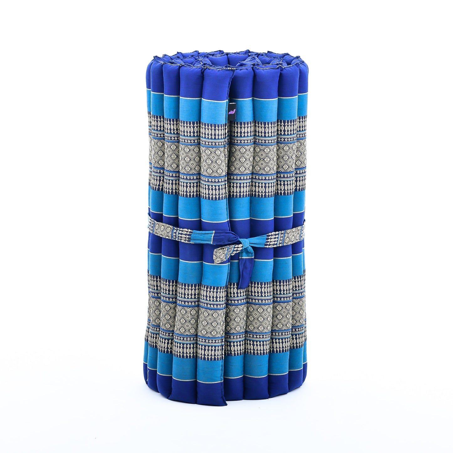 Kapok Roll-Up Mattress – Foldable Sleeping & Relax Mat with Cotton Cover for Home & Outdoor Use, Sf28 - Blue, M: 190x70 cm