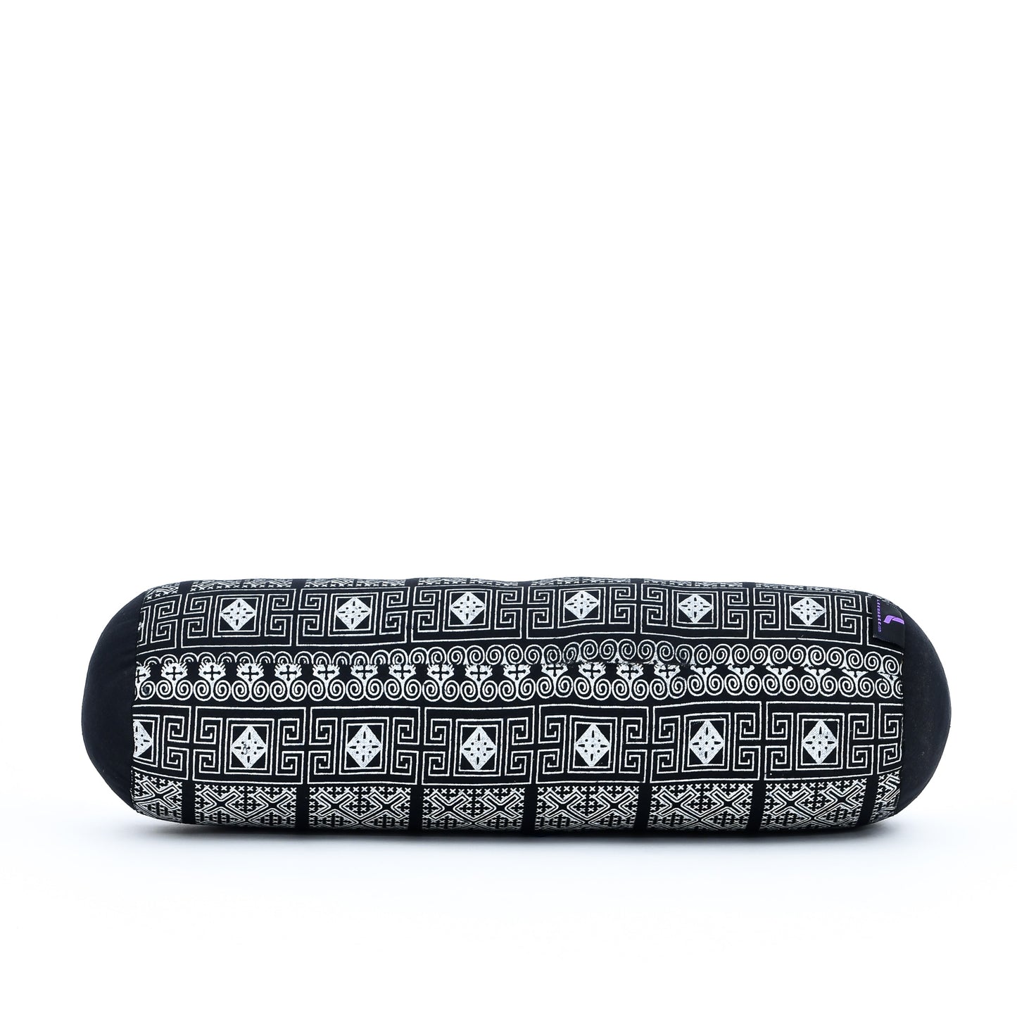 Yoga Roll Cushion – Compact Kapok Bolster & Meditation Pillow with Cotton Cover, Cbt4 - Black