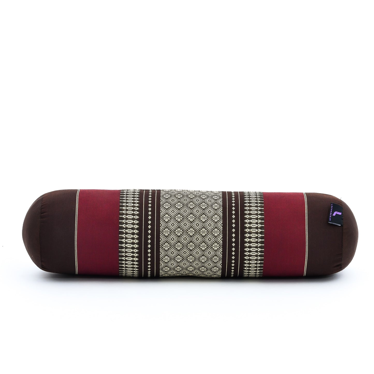 Yoga Roll Cushion – Compact Kapok Bolster & Meditation Pillow with Cotton Cover, Sf19 - Red, Brown