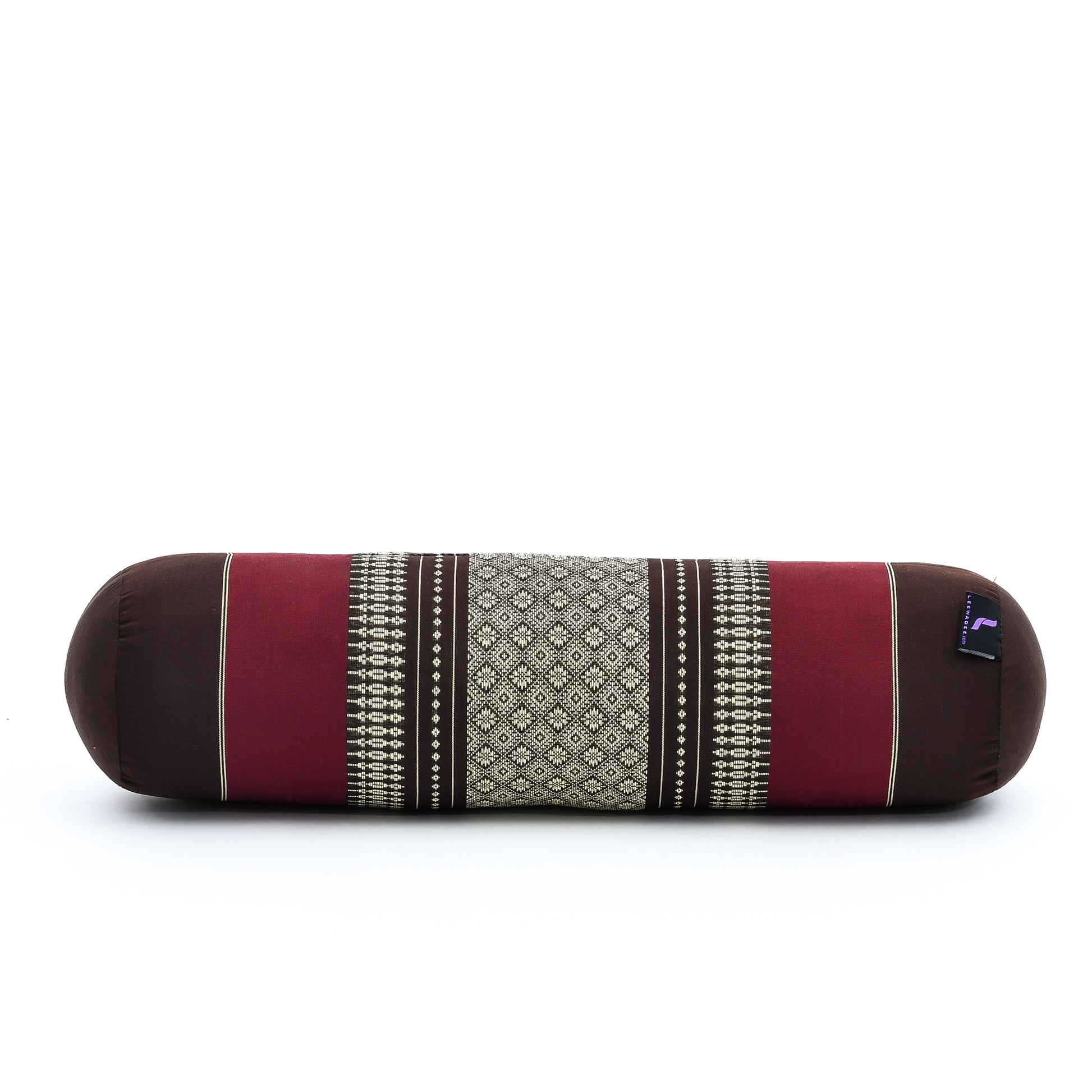 Yoga Roll Cushion – Compact Kapok Bolster & Meditation Pillow with Cotton Cover, Sf19 - Red, Brown