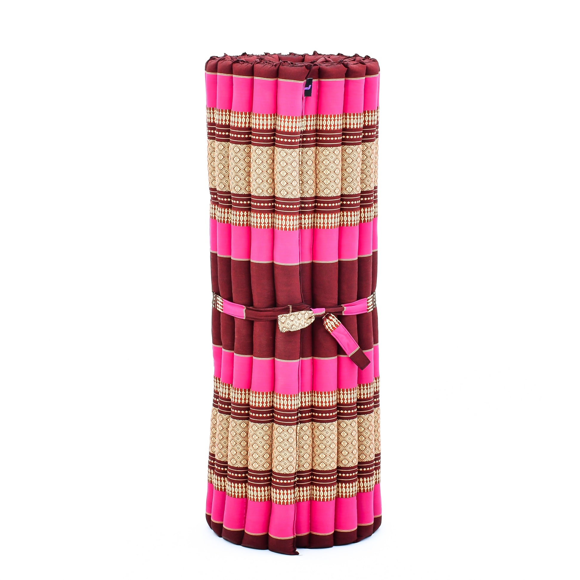 Kapok Roll-Up Mattress – Foldable Sleeping & Relax Mat with Cotton Cover for Home & Outdoor Use, Sf29 - Auburn, Pink, L: 190x100 cm