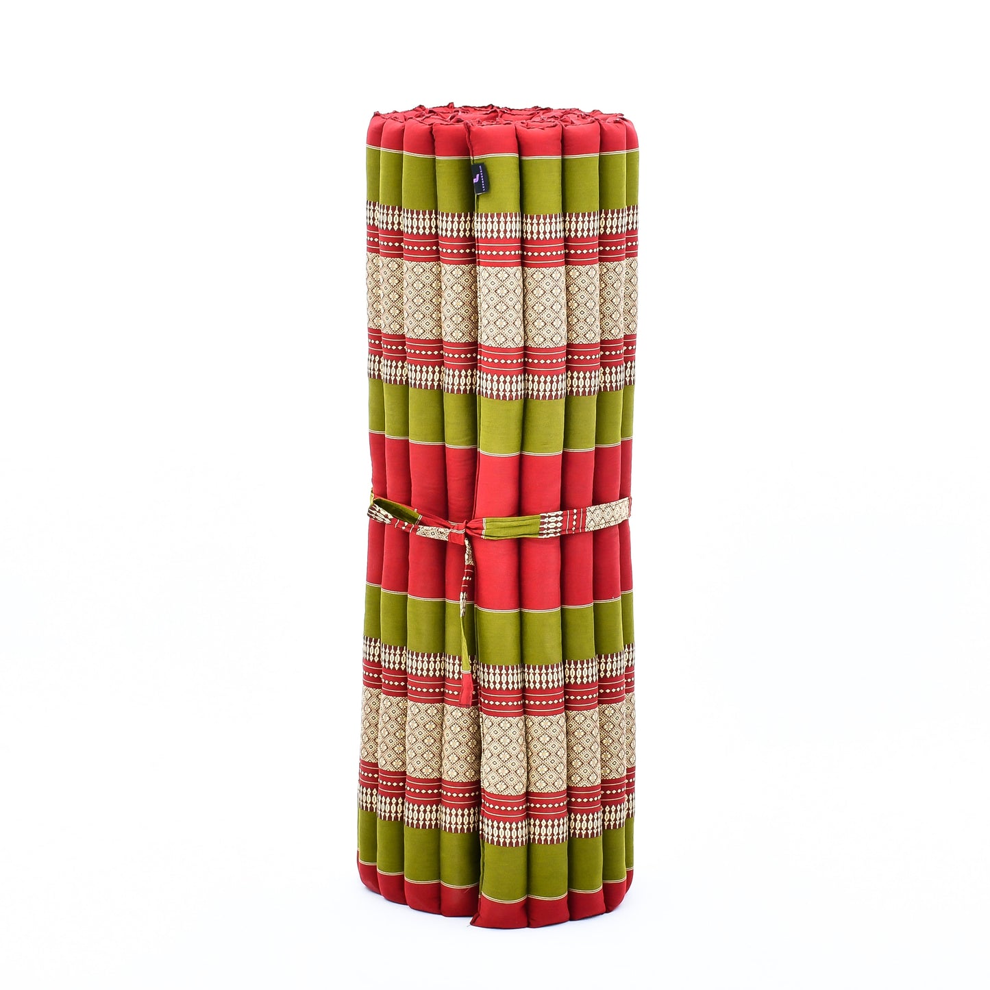 Kapok Roll-Up Mattress – Foldable Sleeping & Relax Mat with Cotton Cover for Home & Outdoor Use, Sf11 - Red, Green, L: 190x100 cm