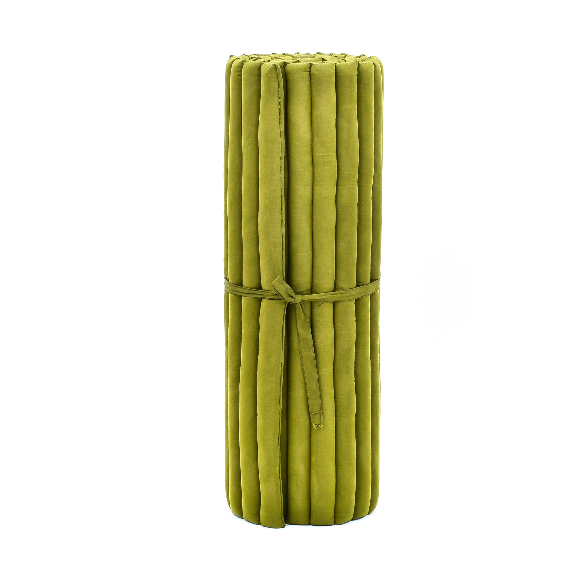 Kapok Roll-Up Mattress – Foldable Sleeping & Relax Mat with Cotton Cover for Home & Outdoor Use, Cl23 - Green, L: 190x100 cm