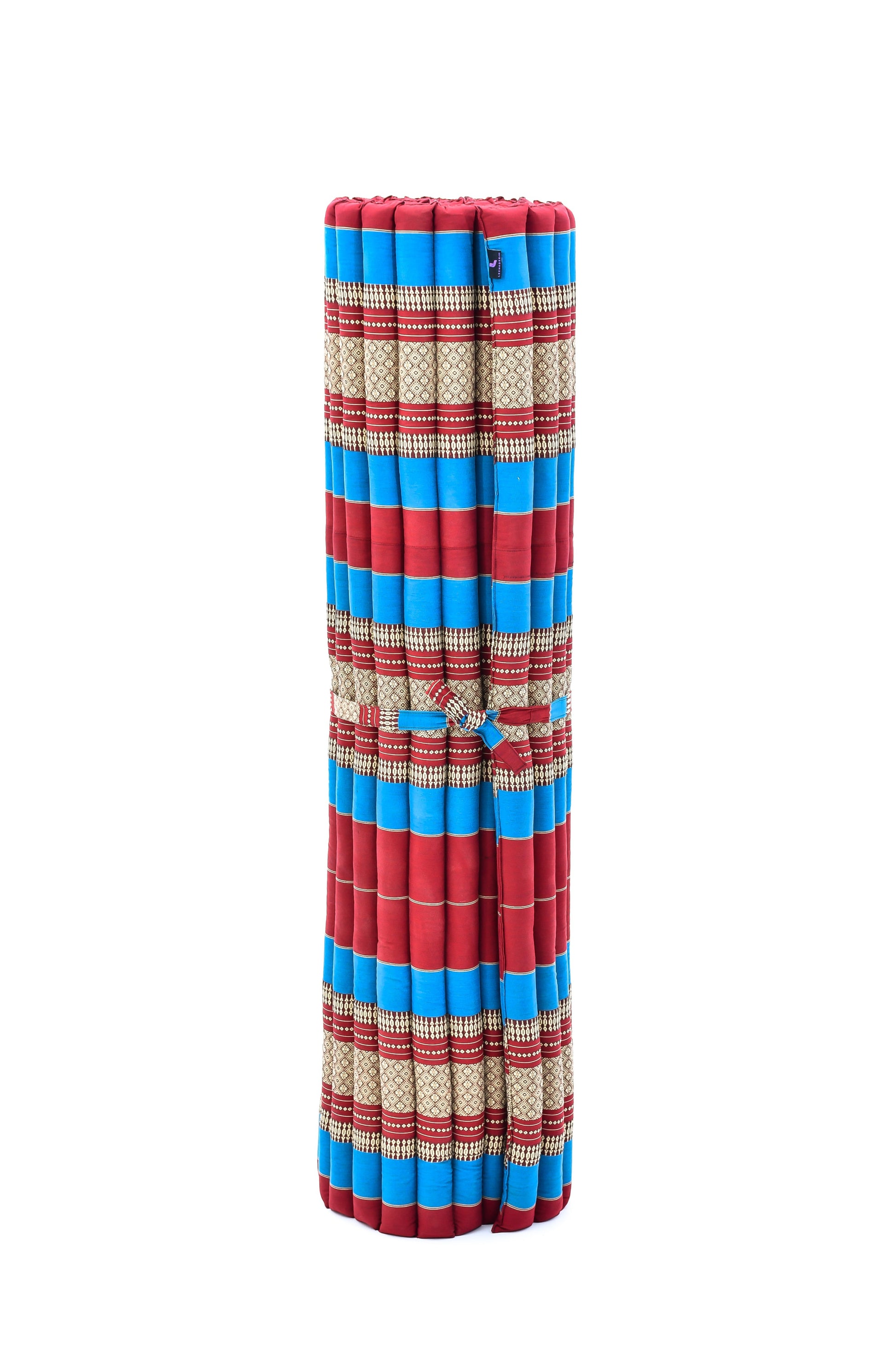 Kapok Roll-Up Mattress – Foldable Sleeping & Relax Mat with Cotton Cover for Home & Outdoor Use, Sf27 - Blue, Red, XL: 190x145 cm