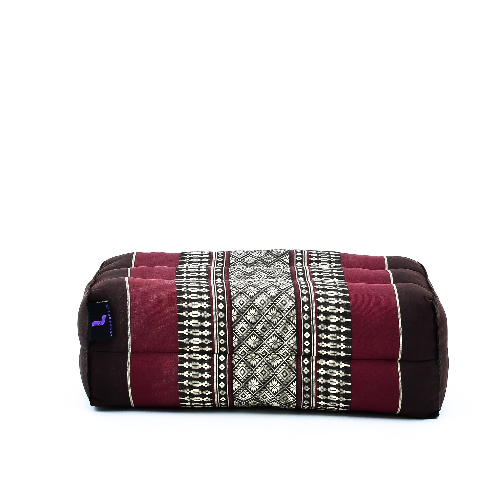 Kapok Yoga Block Cushion – Firm Meditation & Yoga Cushion with Cotton Cover, Sf19 - Red, Brown