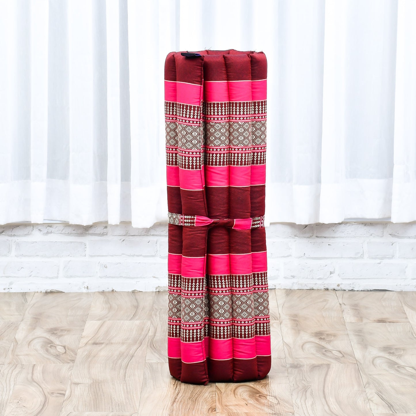 Large Kapok Zabuton Meditation Cushion – Rectangular Floor Mat with Cotton Cover, Sf29 - Auburn, Pink