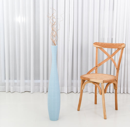 Large Mango Wood Floor Vase – Handcrafted Decorative Highlight from Thailand, 85 cm